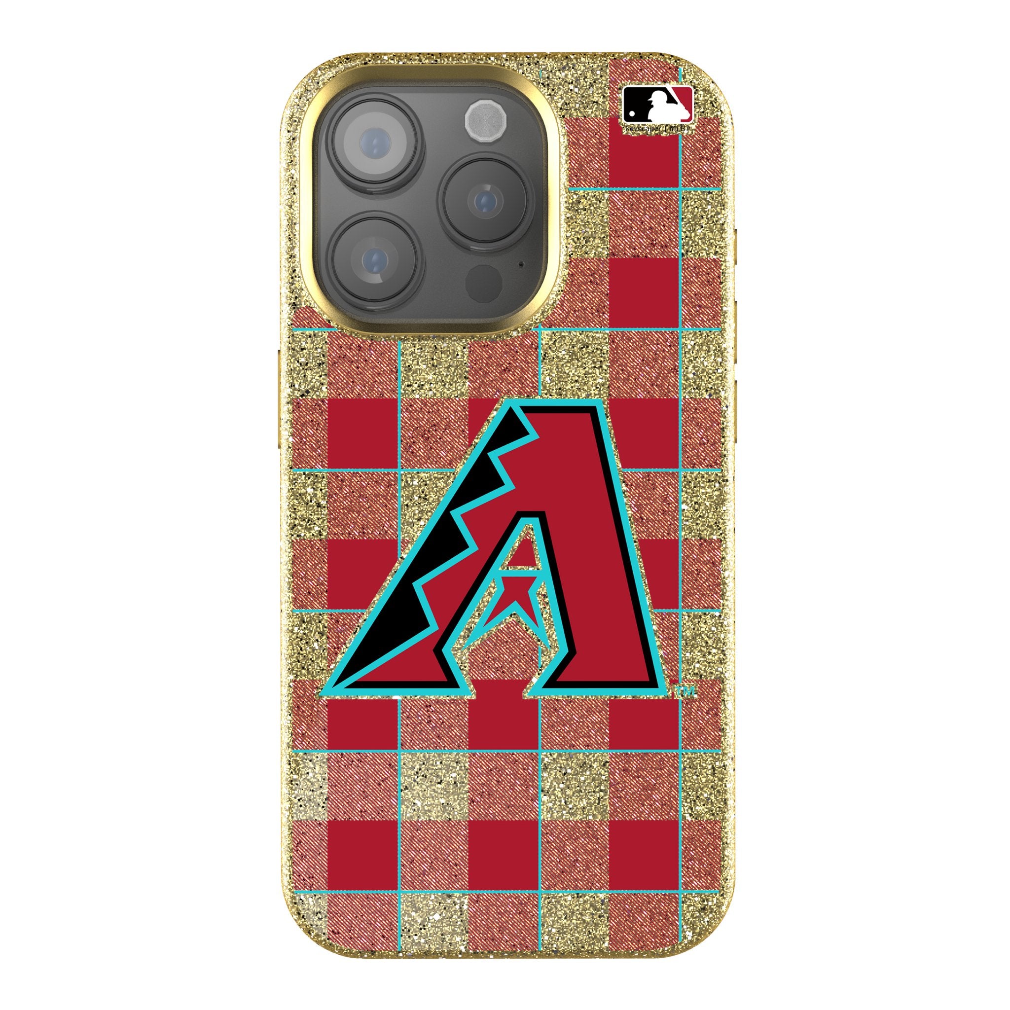 Arizona Diamondbacks Plaid Rhinestone Phone Case - Stylish & Protective Cover for iPhone & Android | Perfect for Baseball Fans & Game Days