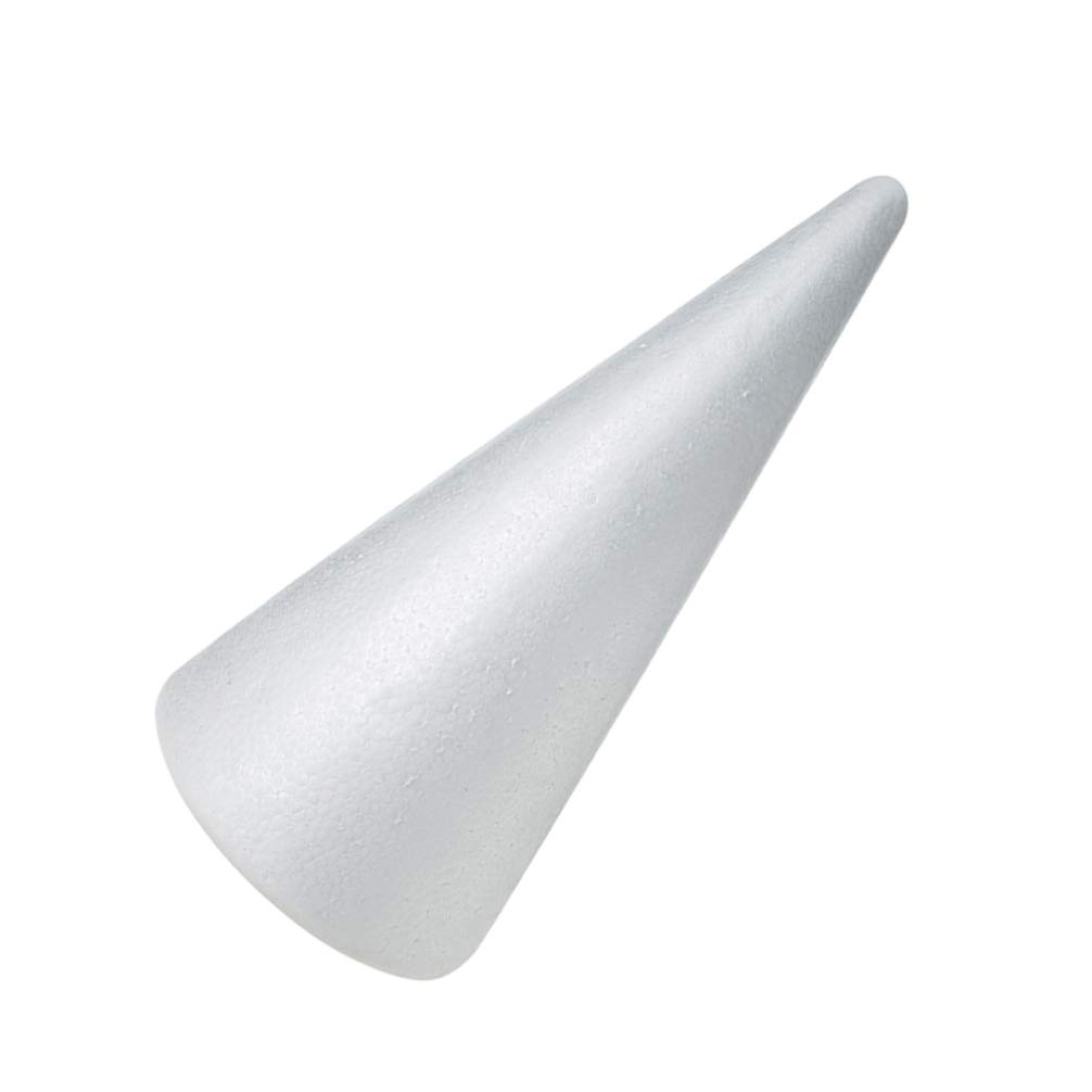 EXCEART 2pcs White Styrofoam Cone for DIY Craft - Christmas Tree Cones, Floral Arranging, Modeling, Table Centerpiece (38x13.5cm) - Perfect for Holiday Decor, Wedding, Party & Home Decoration