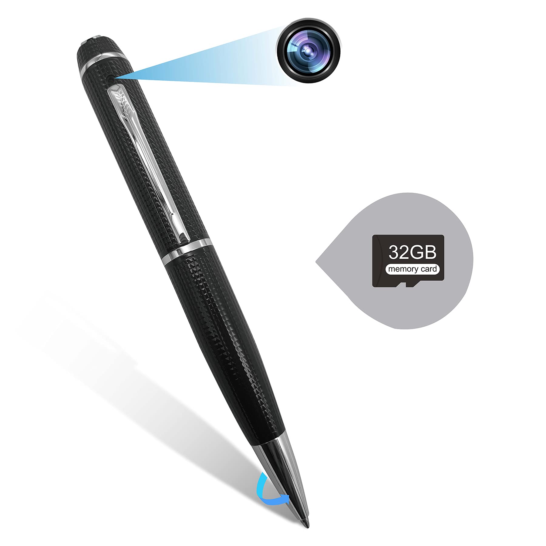 EEOUK Spy Camera Pen - 1080P HD Mini Hidden Camera with 150 Min Battery & 32GB SD Card | Portable Pocket Video Recorder for Home Security, Classroom Learning, Business Meetings, and Covert Surveillance