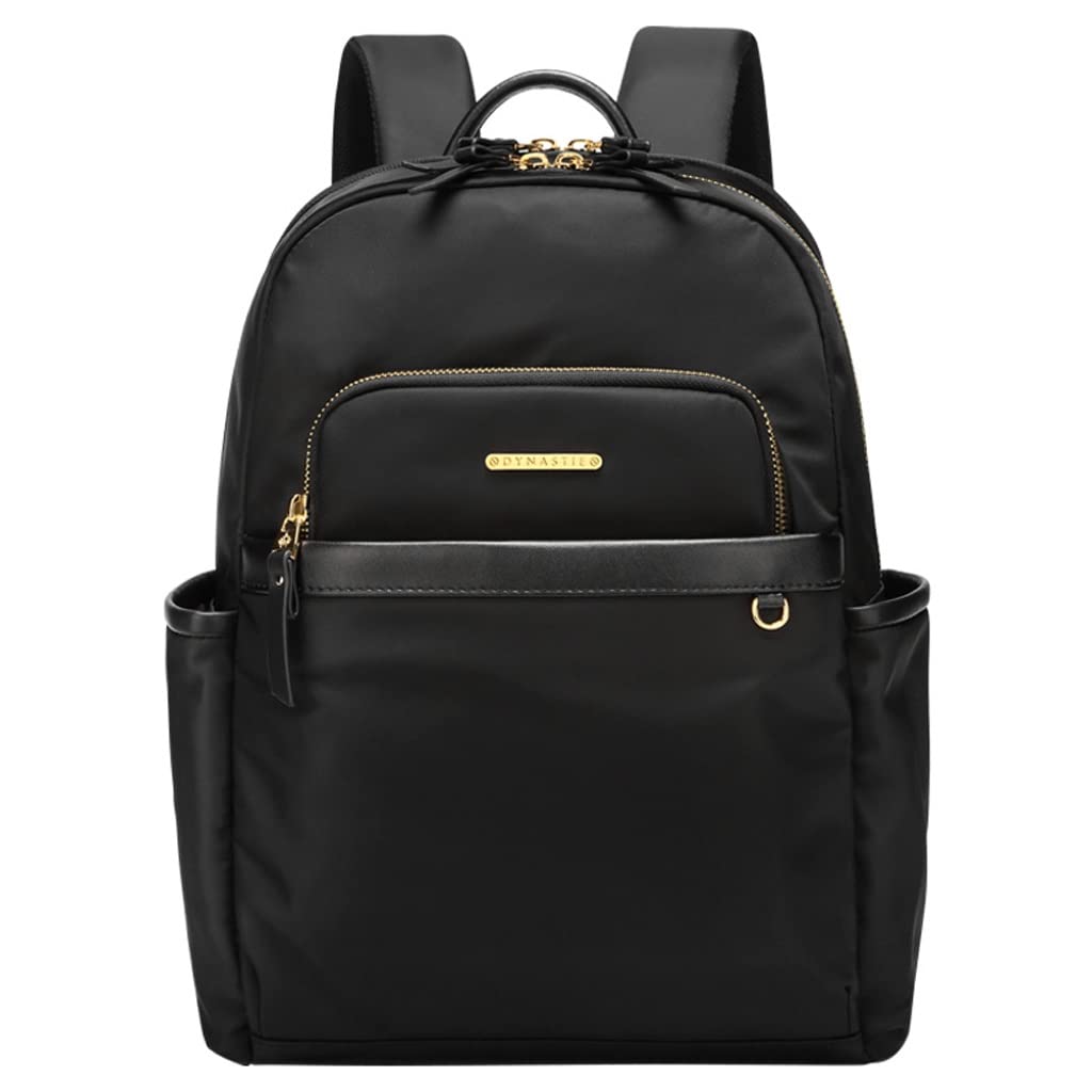 WJJ Women's Nylon Laptop Backpack - Stylish Oxford Travel Backpack for College, School & Work - Durable Casual Daypack for Commuting & Business Trips (Black)