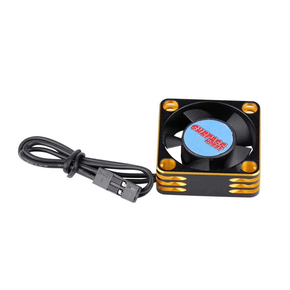 28000RPM High-Speed Cooling Fan for 540 Brushless Motor - Gold & Black Heat Dissipation Fan - Perfect for RC Car Racing & Drift Accessories - Keeps Motor Cool During High-Performance Runs