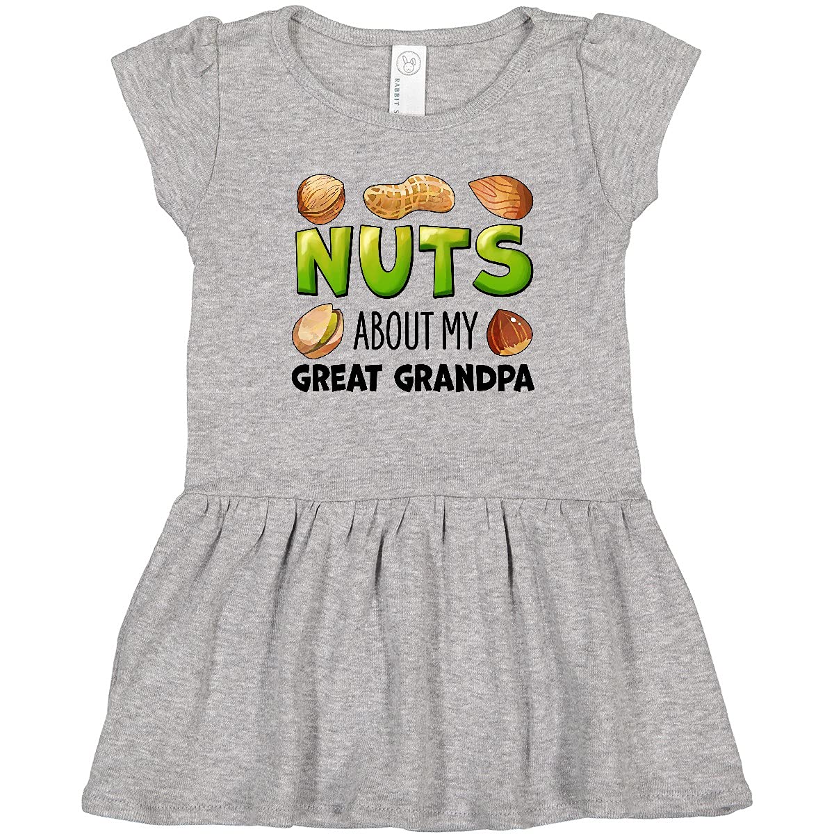Inktastic Nuts About My Great Grandpa Peanut Almond Pistachio Toddler Dress - Cute Casual Outfit for Grandparents Day, Family Reunions & Playdates