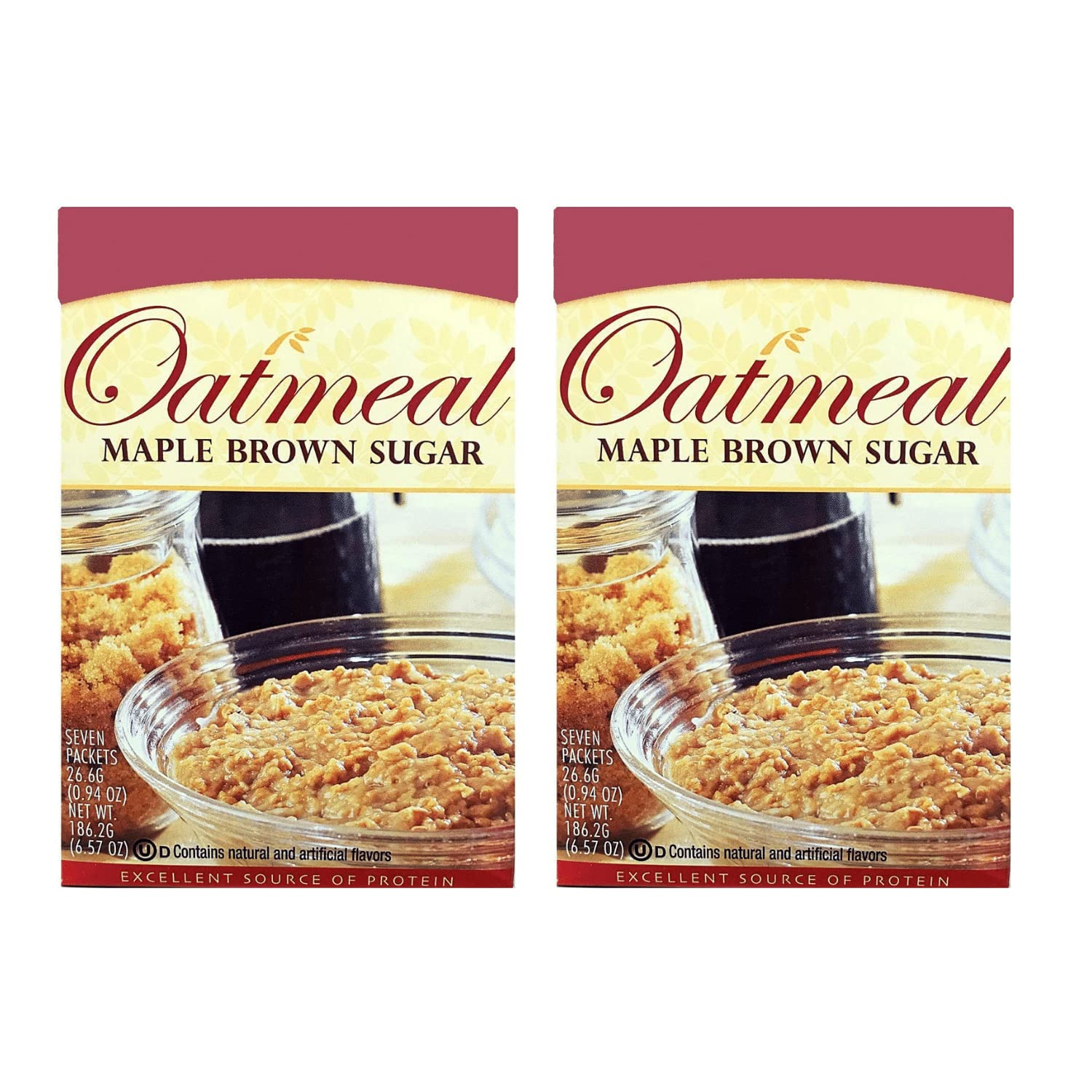 HealthyWise High Protein Oatmeal - Maple Brown Sugar Flavor, 15g Protein per Serving, Low Calorie & High Fiber Breakfast, Low Sugar & Low Fat, Keto & Ideal Protein Diet Friendly, 7 Servings per Box (2 Pack) - Perfect for Quick Breakfast, Post-Workout Meal, or Healthy Snack On-The-Go