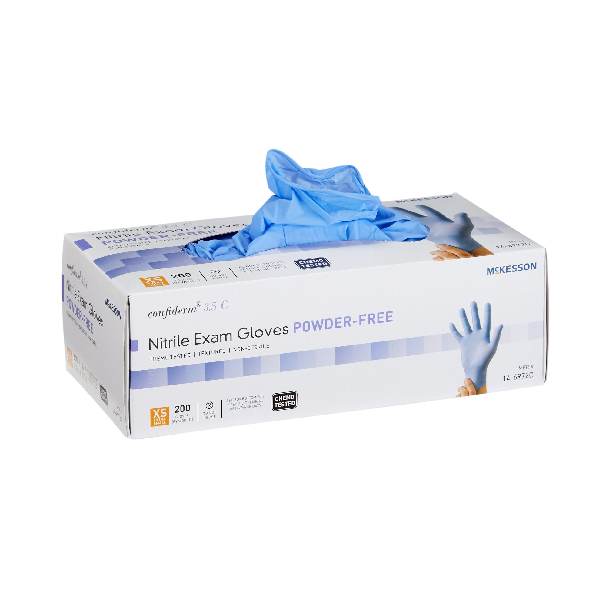 McKesson Confiderm® 3.5C Nitrile Exam Gloves - Latex-Free, Powder-Free Disposable Medical Gloves for Healthcare, Dental, Tattoo & Food Handling - 100 Gloves per Box