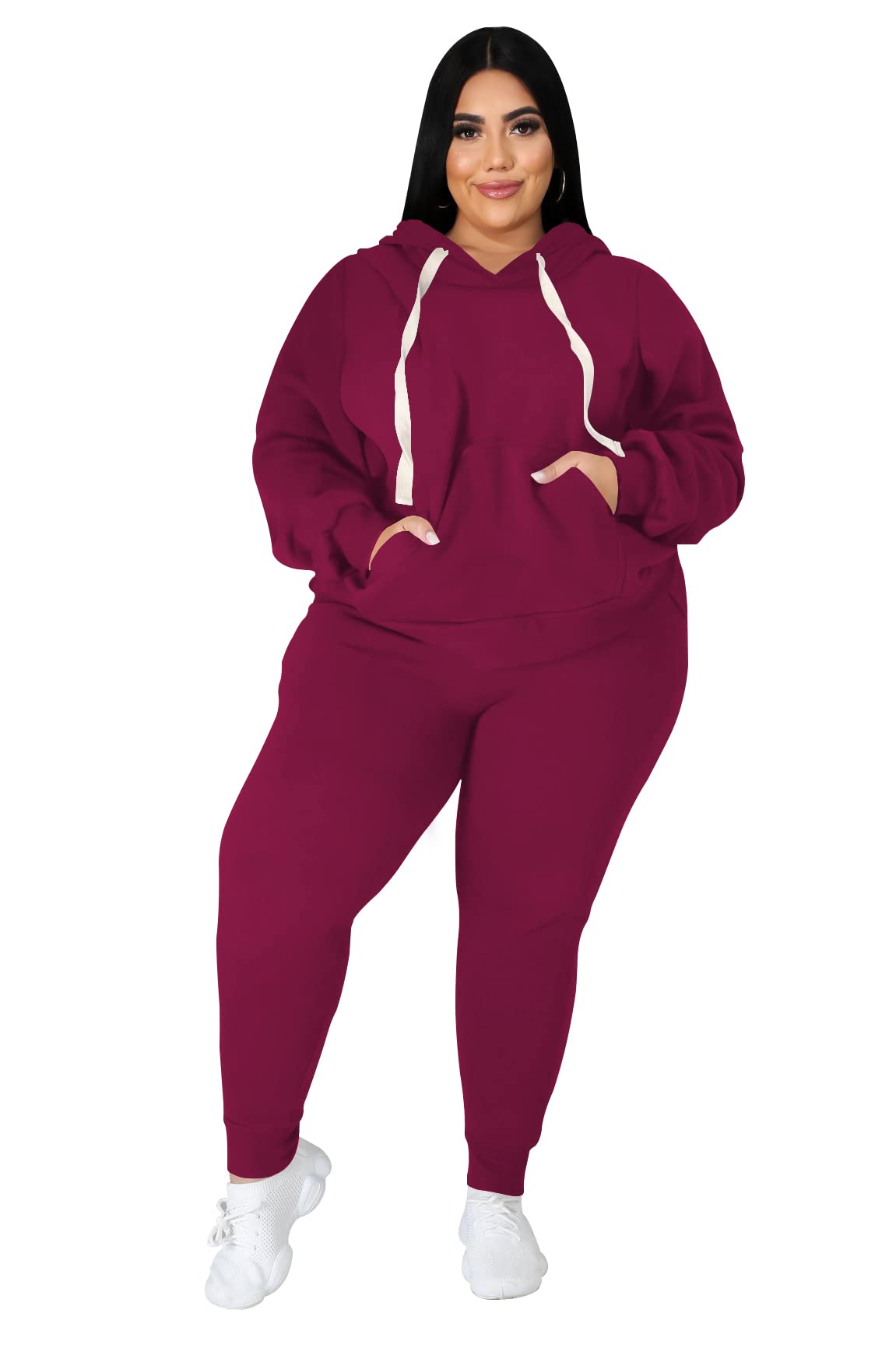 **Tycorwd Women's Plus Size Two Piece Sweatsuit Set - Long Sleeve Loungewear Tracksuit for Casual Wear, Workout & Relaxation at Home**