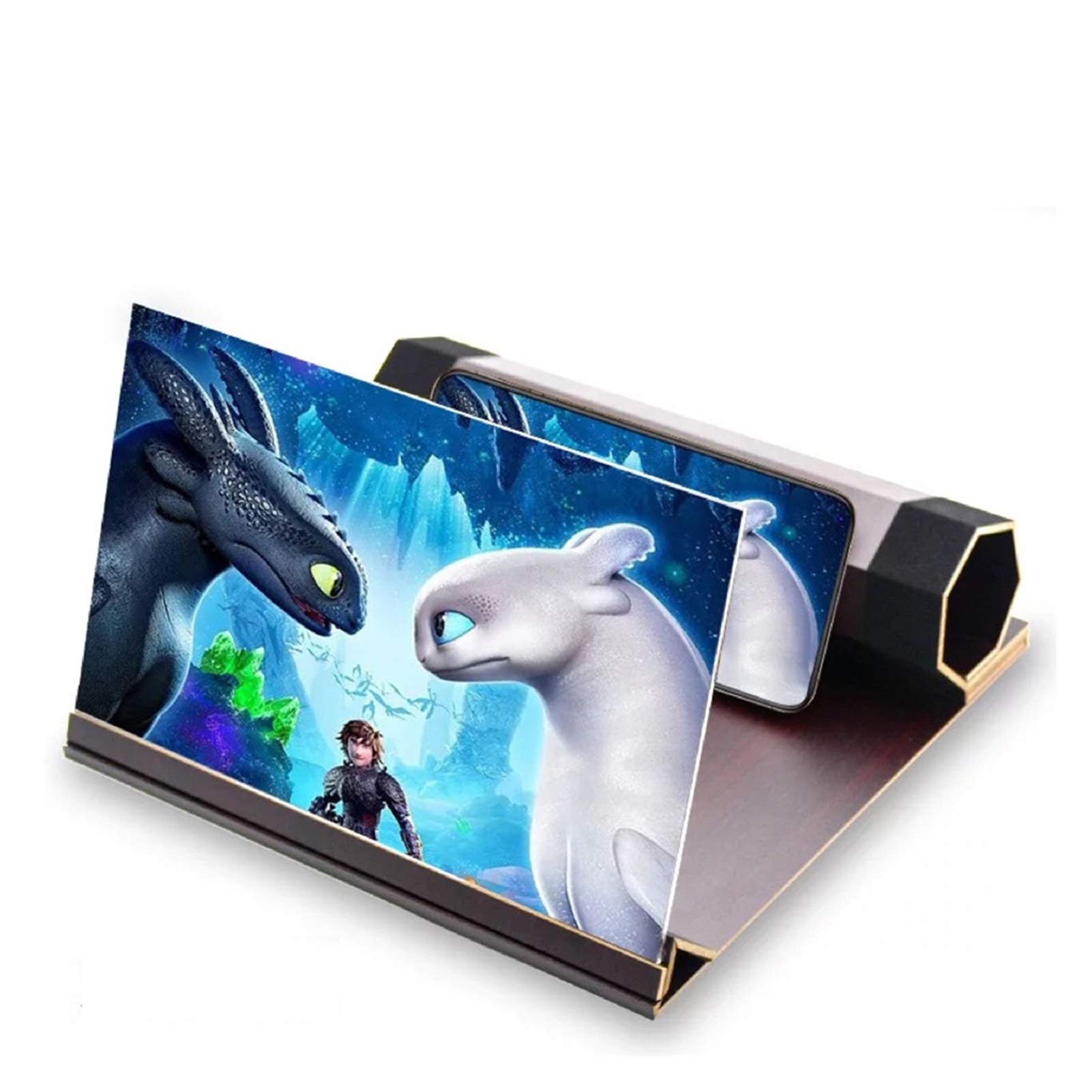 3D Phone Magnifier for iPhone & Android - Foldable HD Screen Amplifier with Anti-Radiation | 12 Inch Portable Movie Projector | Perfect for Home Theater, Gaming & Video Watching (Red)