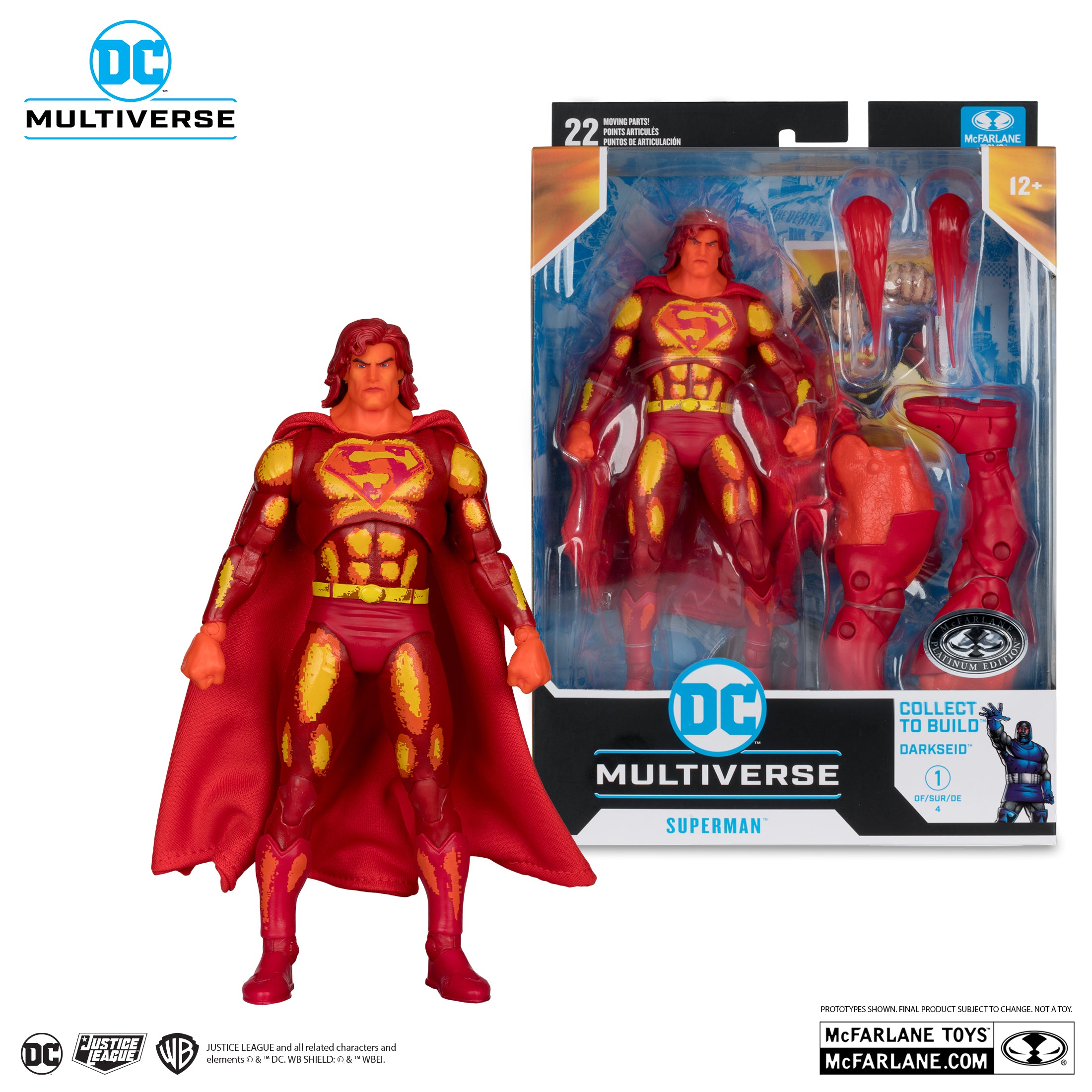 Superman Platinum Edition Justice League Task Force DC Multiverse 6-Inch Action Figure - Collect to Build Darkseid - Perfect for Display, Collection & Superhero Battles
