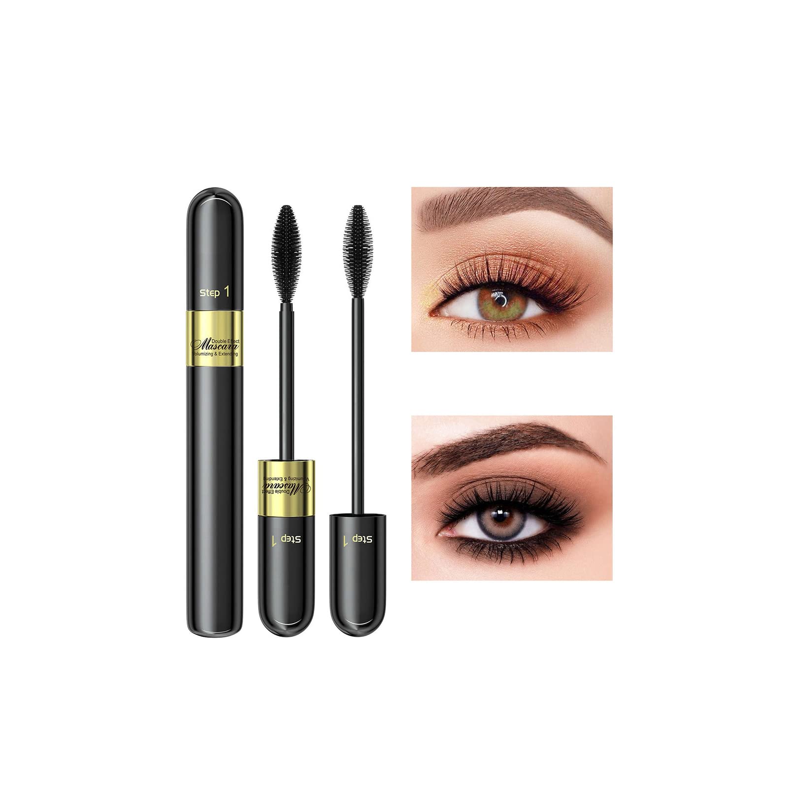 KKYONG Black Waterproof Mascara - Volumizing & Lengthening 4D Mascara for Sensitive Eyes | Long-Lasting, Smudge-Proof | Perfect for Daily Wear, Parties & Special Occasions