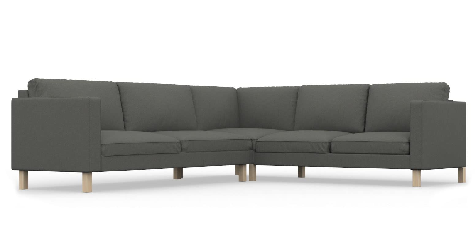 Premium Sofa Slipcover for IKEA KARLSTAD Corner Sectional (3+2/2+3) - Soft Velvet Blend Fabric - Graphite Gray - Replacement Covers Only - Perfect for Living Room, Family Room & Home Theater