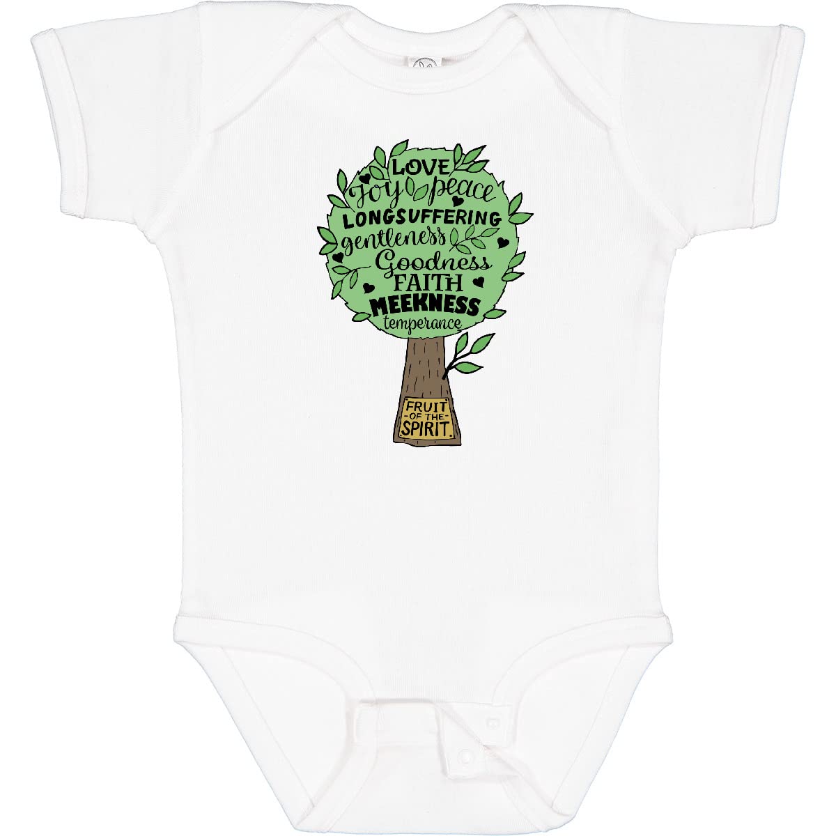 Inktastic Fruit of The Spirit Bible Quote Baby Bodysuit - Christian Infant Onesie with Scripture for Church, Baptism & Family Photos