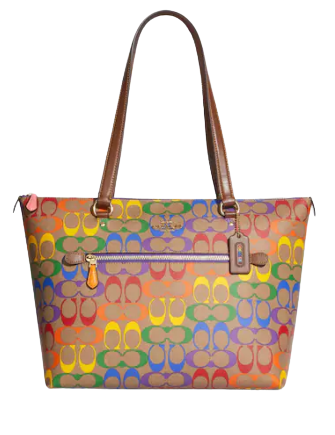 Coach Gallery Tote Bag in Signature Rainbow Canvas - Stylish Women's Handbag for Work, Travel & Everyday Use