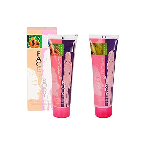 Zhunmun Face and Body Cleansing Scrub Gel - 100ml Exfoliating Scrub (2-Pack) with Lemon & Papaya Extract for Smooth, Glowing Skin | Perfect for Daily Skincare Routine & Spa Treatments