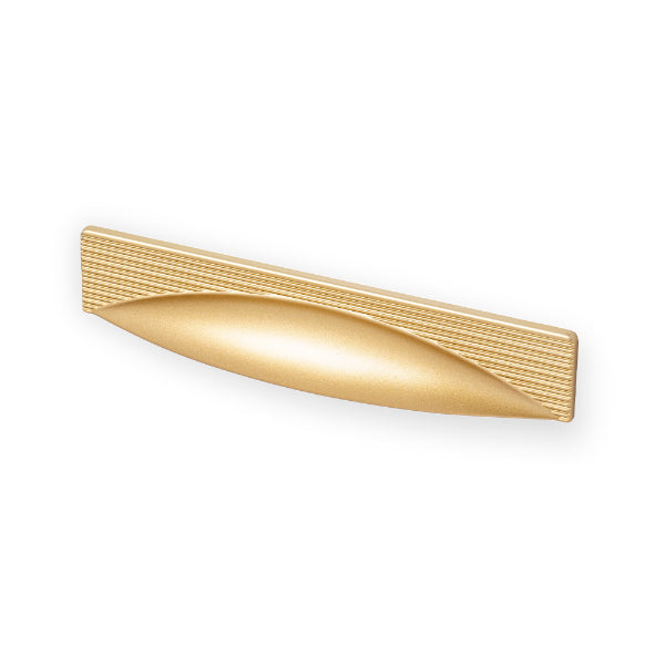 Castella Cascade Cup Pull - Matte Gold Cabinet Hardware for Kitchen & Bathroom - Vintage Style Drawer Handles for Dressers, Cabinets & Furniture