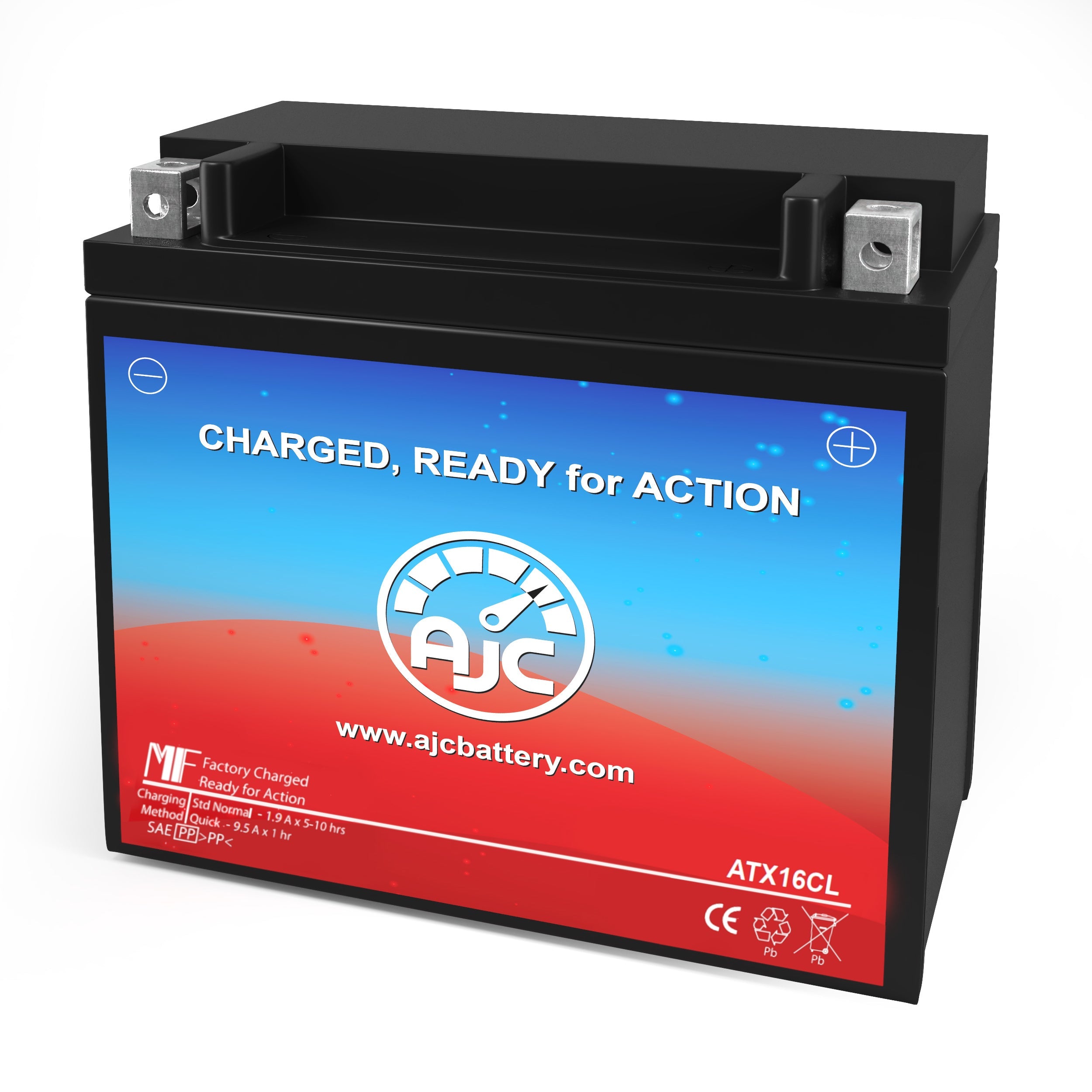 AJC 16CL B Compatible Powersports Battery - Replacement for ATV, Motorcycle, Dirt Bike & UTV - Long-Lasting Performance for Off-Road Adventures