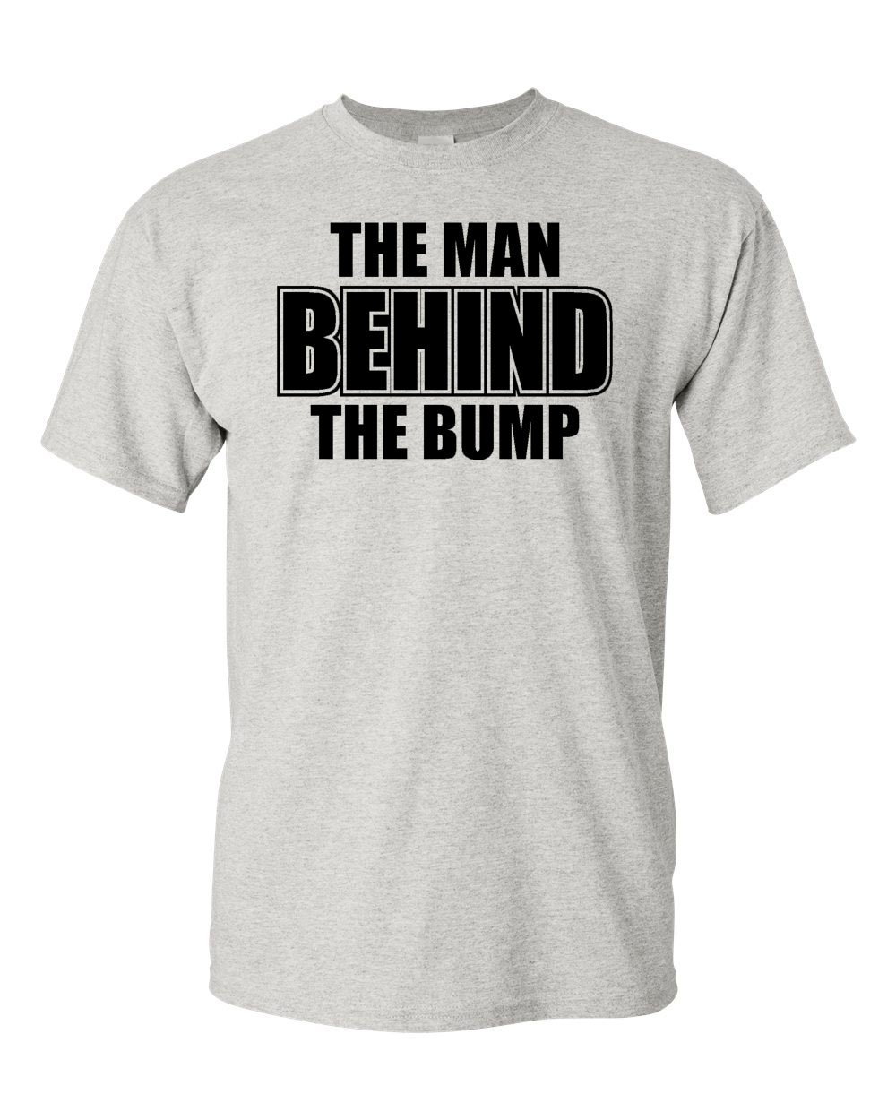 Funny Pregnancy Announcement T-Shirt for Expecting Dads - The Man Behind The Bump Adult Tee - Perfect for Gender Reveals & Baby Showers