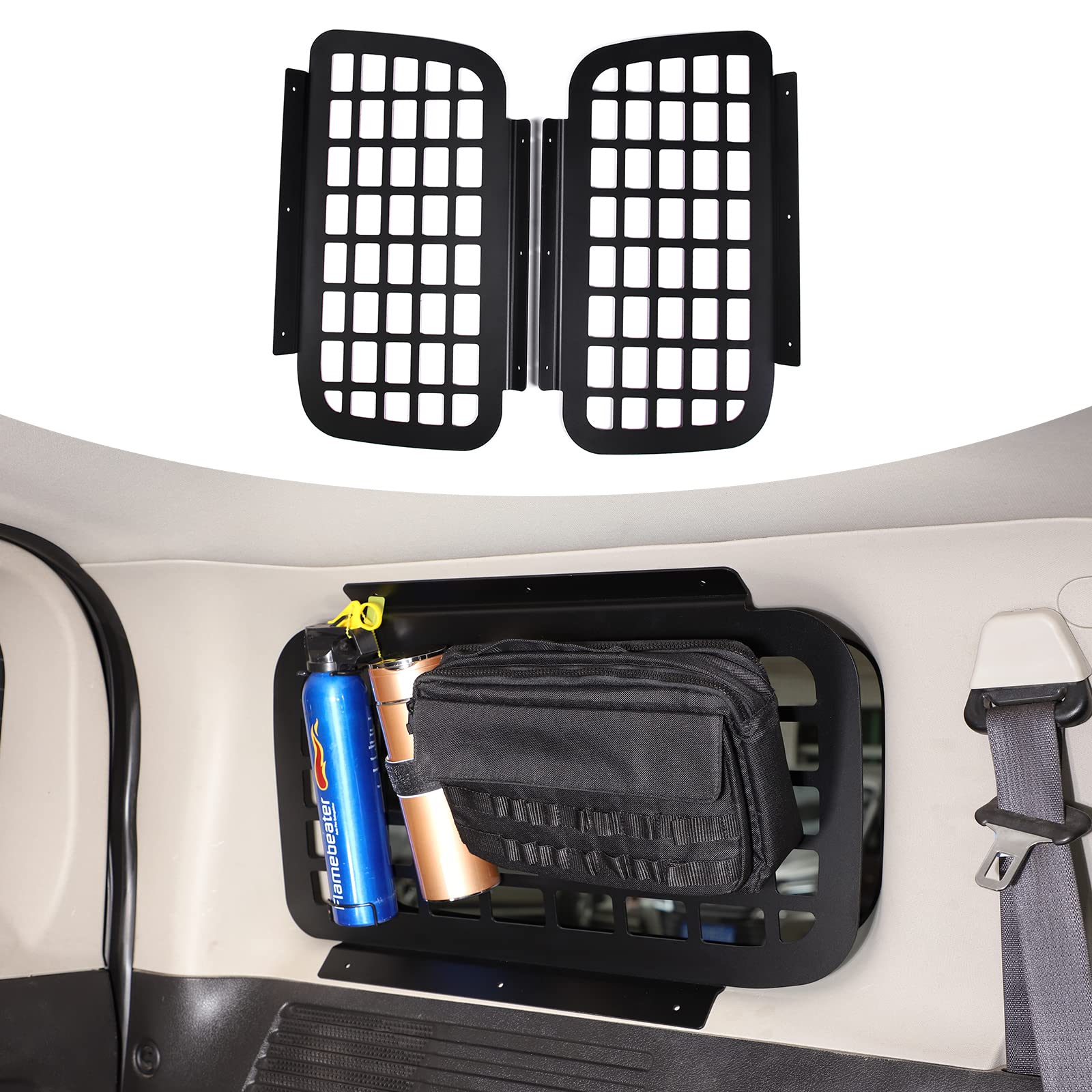 Hummer H3 2005-2009 Rear Trunk Luggage Shelf - Aluminum Cargo Storage Panel & Multi-Function Rack (2Pcs) | Heavy-Duty Organizer for Camping Gear, Tools & Off-Road Accessories
