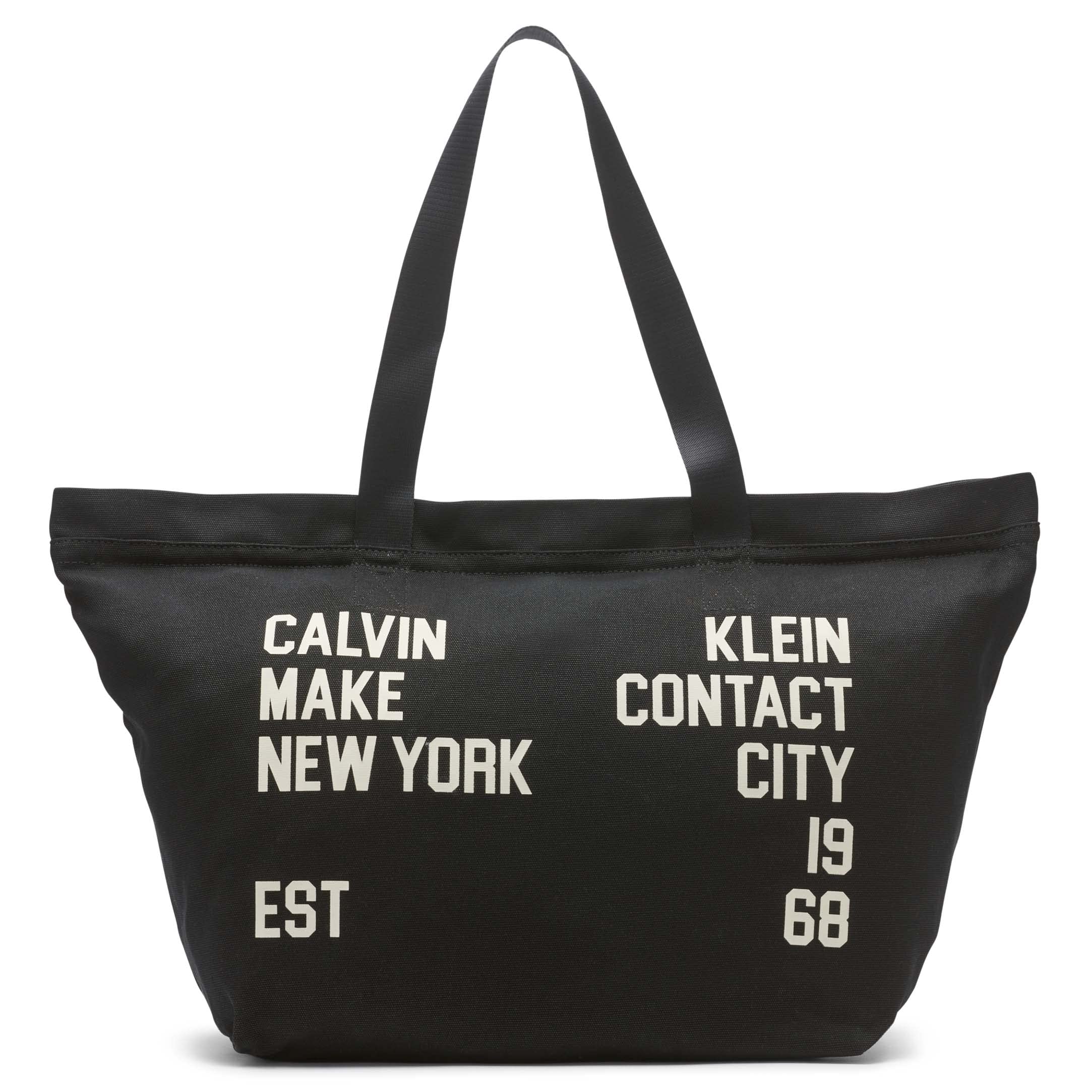 Calvin Klein Faryn Key Item Weekender Tote Bag - Stylish Black & White Large Travel Tote for Women | Perfect for Weekend Getaways, Gym, Work & Beach