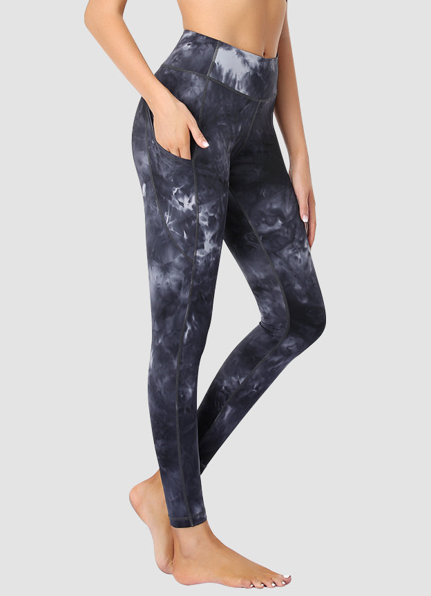 Newborn High Waist Yoga Leggings Full Length Tie Dye - Comfortable Maternity Workout Pants for Women - Perfect for Yoga, Gym & Pregnancy Exercise