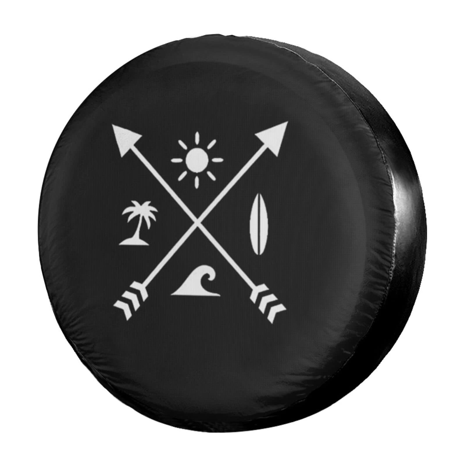 **Foruidea 17 Inch Beach Arrow Spare Tire Cover - Dust-Proof Wheel Cover for Trailers, RVs, SUVs & More - Perfect for Outdoor Travel & Camping**