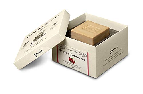 Gamila Secret Cleansing Bar Soap - Precious Pomegranate Natural Skincare (0.25 lb) for Face & Body | Gentle Exfoliation & Hydration | Perfect for Sensitive Skin & Daily Cleansing Routine