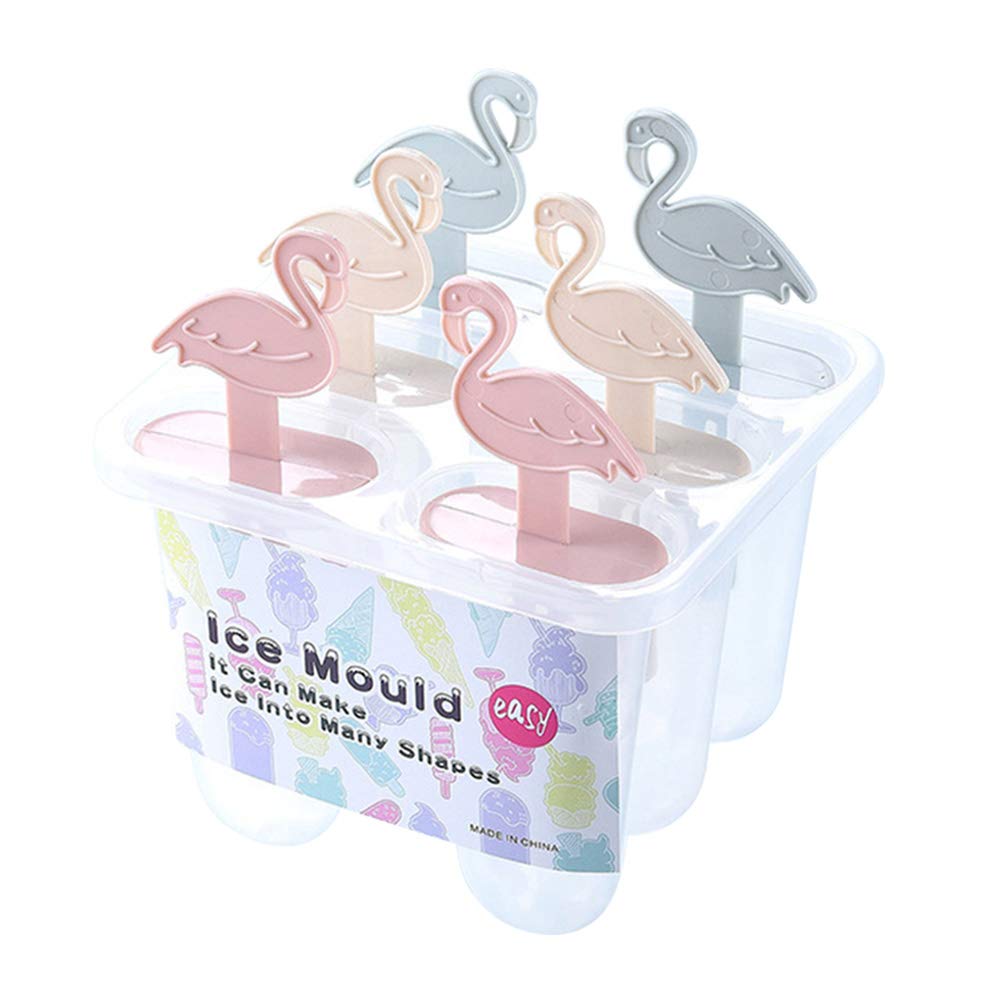 DOITOOL 6pcs Flamingo Ice Cube Tray Set - Creative Silicone Ice Cream Molds for DIY, Cocktails, Drinks & Party Decorations - BPA Free Reusable Household Ice Makers for Summer Fun