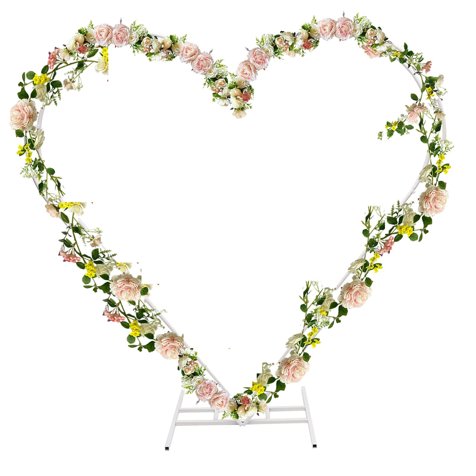 LOYALHEARTDY White Heart Shaped Wedding Arch - Metal Backdrop Stand for Wedding, Party & Event Decor - Perfect for Flowers, Greenery & Balloons - Ideal for Indoor/Outdoor Ceremonies, Receptions & Photo Booths