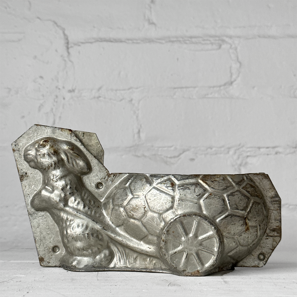 Vintage Chocolate Rabbit with Egg Wagon Tin Mold (#26) - Easter Candy Making, Holiday Baking & Chocolate Crafting Supplies for Home Bakers