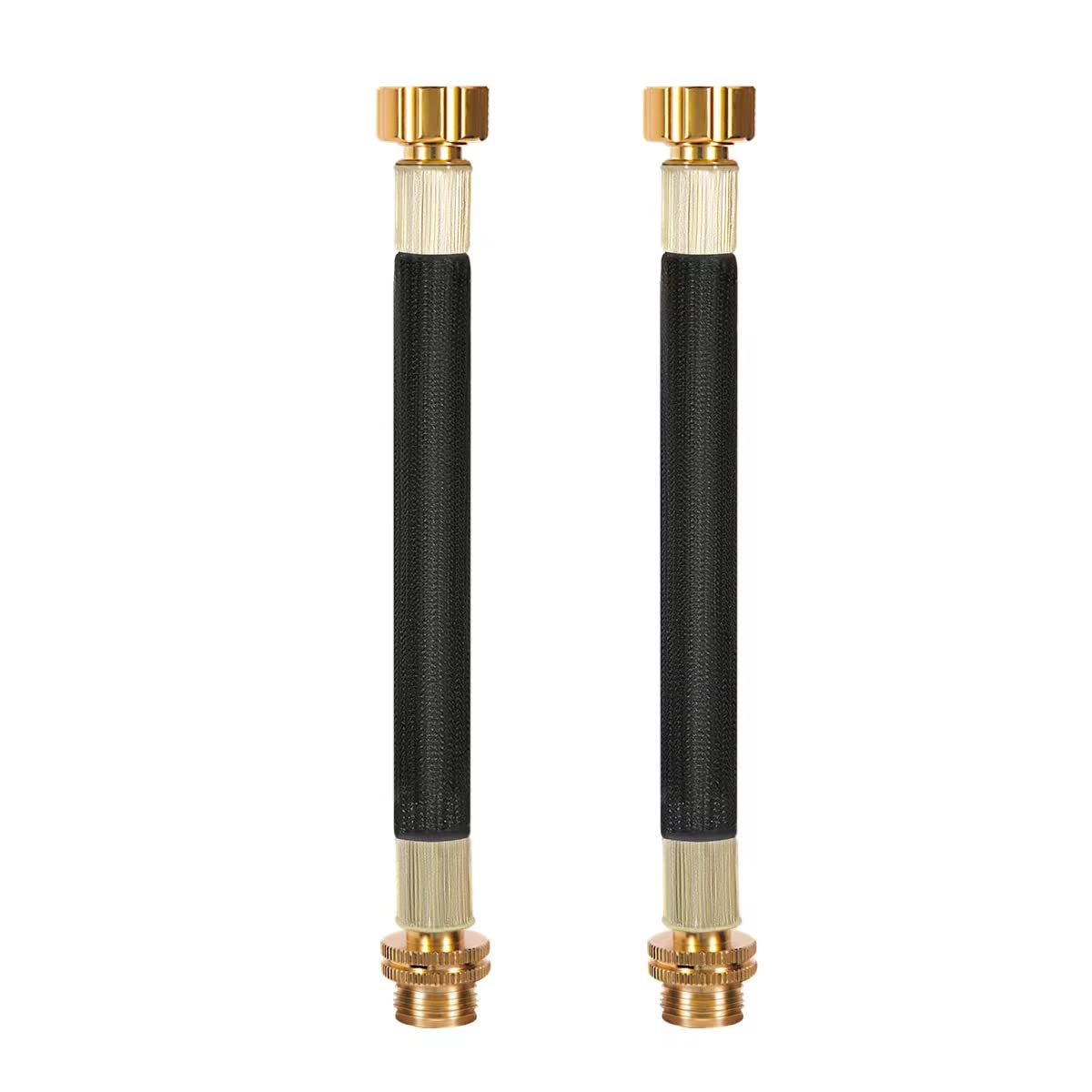 2 Pack 0.8ft Flexible Garden Hose Extension with Spiral Tube - Short Water Hose Adapter for Hose Reel, RV, Dehumidifier - Perfect for Outdoor Watering, RV Hookups & Appliance Connections
