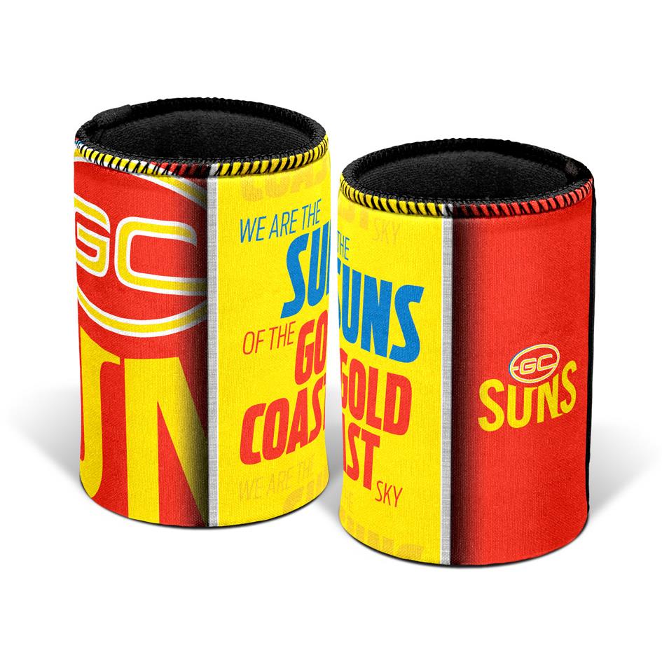 AFL Gold Coast Suns Insulated Beer Can Cooler & Stubby Holder - Perfect for Beach Parties, BBQs & Sports Events