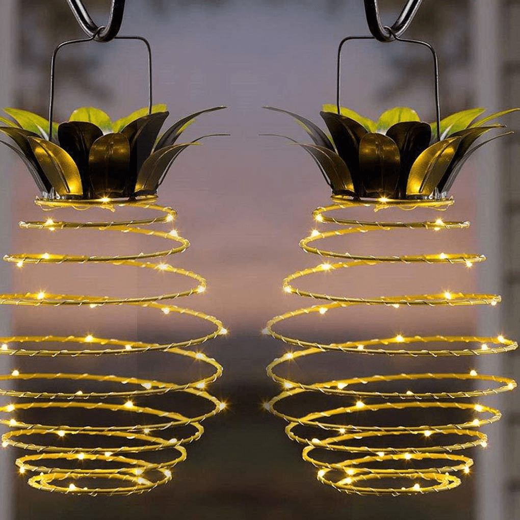 Solar Pineapple Lamp - Waterproof Outdoor Garden Decor with Warm White LED Light for Patio, Backyard, and Pathway Lighting