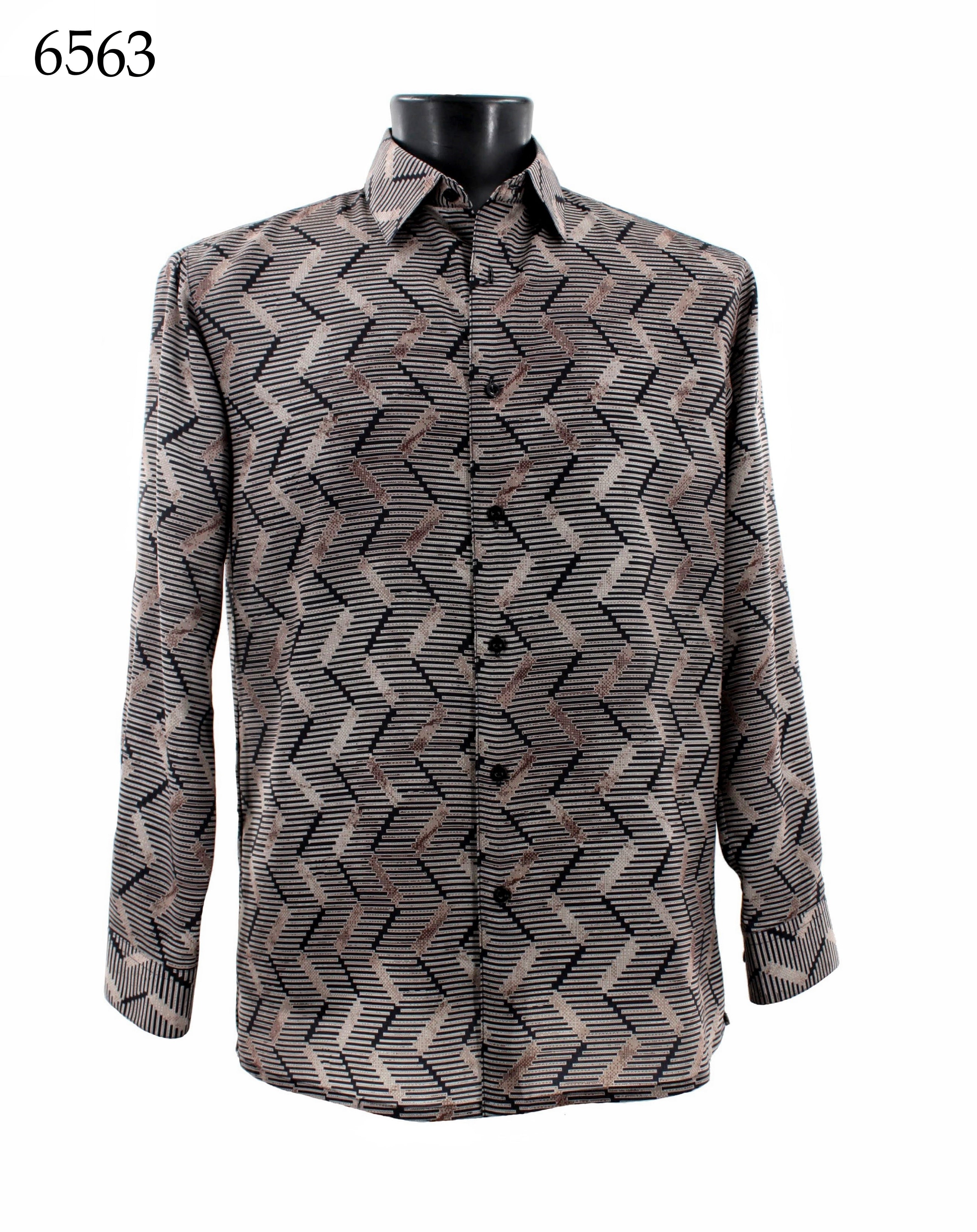 Bassiri Men's Long Sleeve Casual Shirt 6563 - Comfortable Button Down Work Shirt for Office, Business, and Everyday Wear