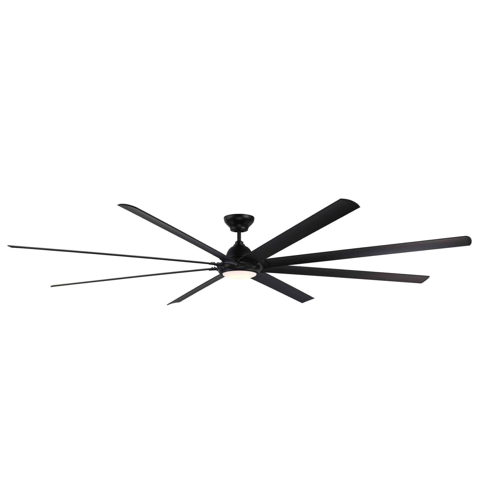 120in Hydra Smart 8-Blade Ceiling Fan with 3000K LED Light Kit, Matte Black, Wall Control, Alexa & Google Assistant Compatible, Ideal for Large Living Rooms and Outdoor Patios