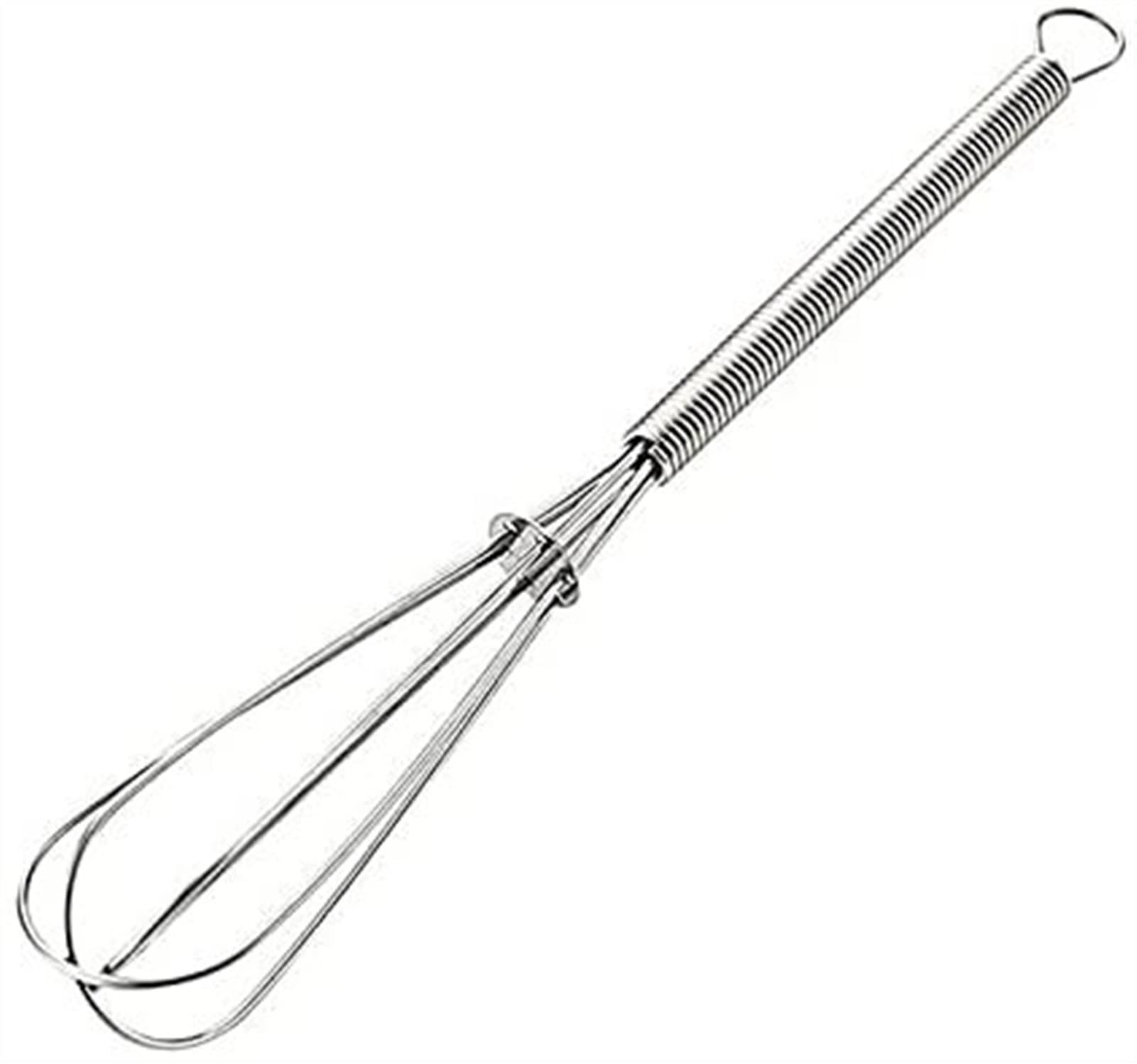 Stainless Steel Mini Hand Whisk - Portable Egg Beater & Cream Mixer with Spring Handle - Perfect for Baking, Cooking, and Whisking Eggs at Home