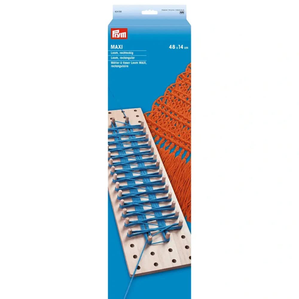 Prym Maxi Rectangle Knitting Loom Set - Large Brown Knitting Board for Chunky Yarn, DIY Scarf & Blanket Making - Perfect for Beginners & Advanced Knitters, Home Crafting & Gift Projects