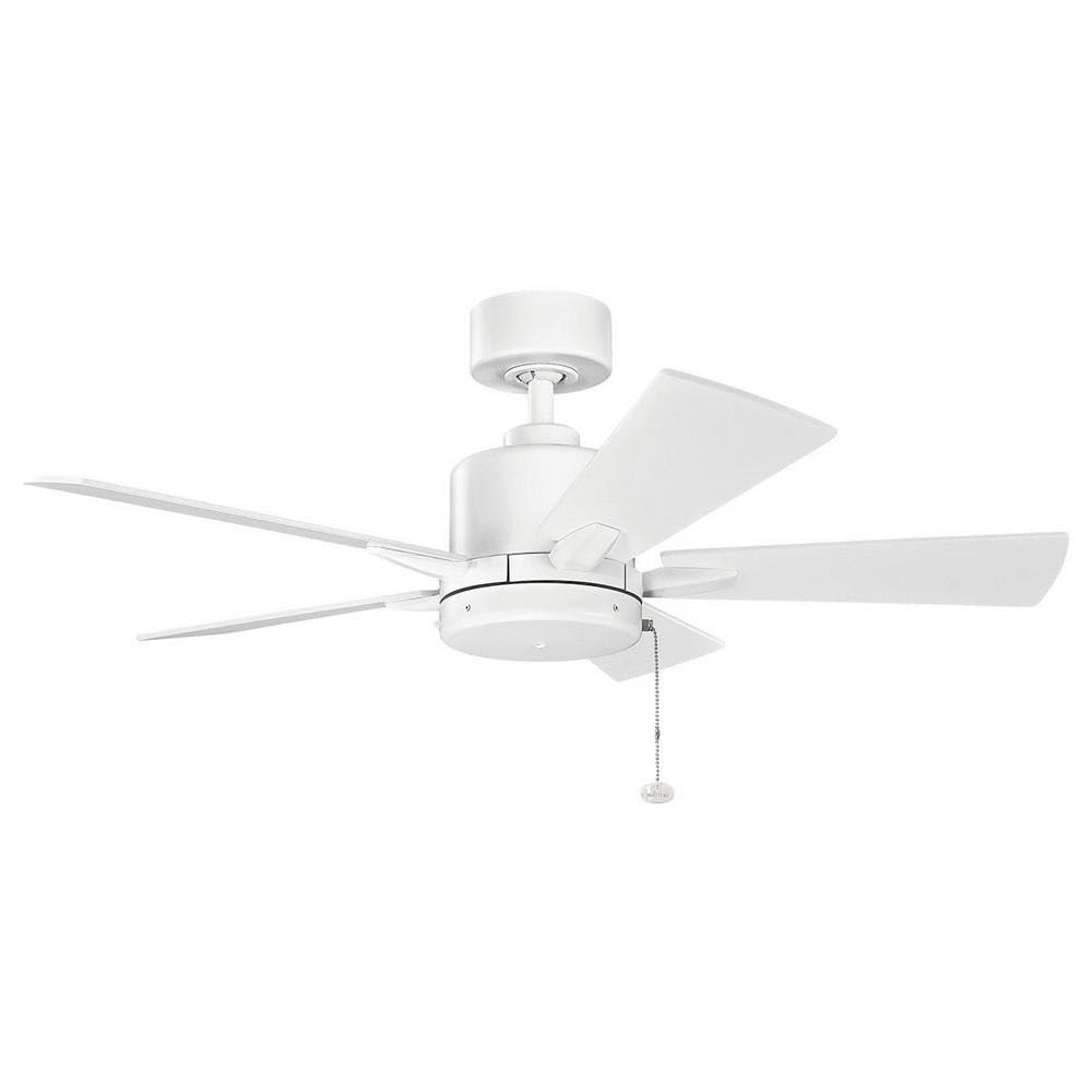 KICHLER 330241MWH 42 Inch White Ceiling Fan - Modern Contemporary Design, Bowen Collection - Perfect for Living Room, Bedroom & Office Spaces