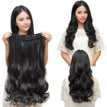 Haveream Synthetic 5 Clip Long Curly Black Hair Extension for Women & Girls - Perfect for Parties, Cosplay & Daily Styling