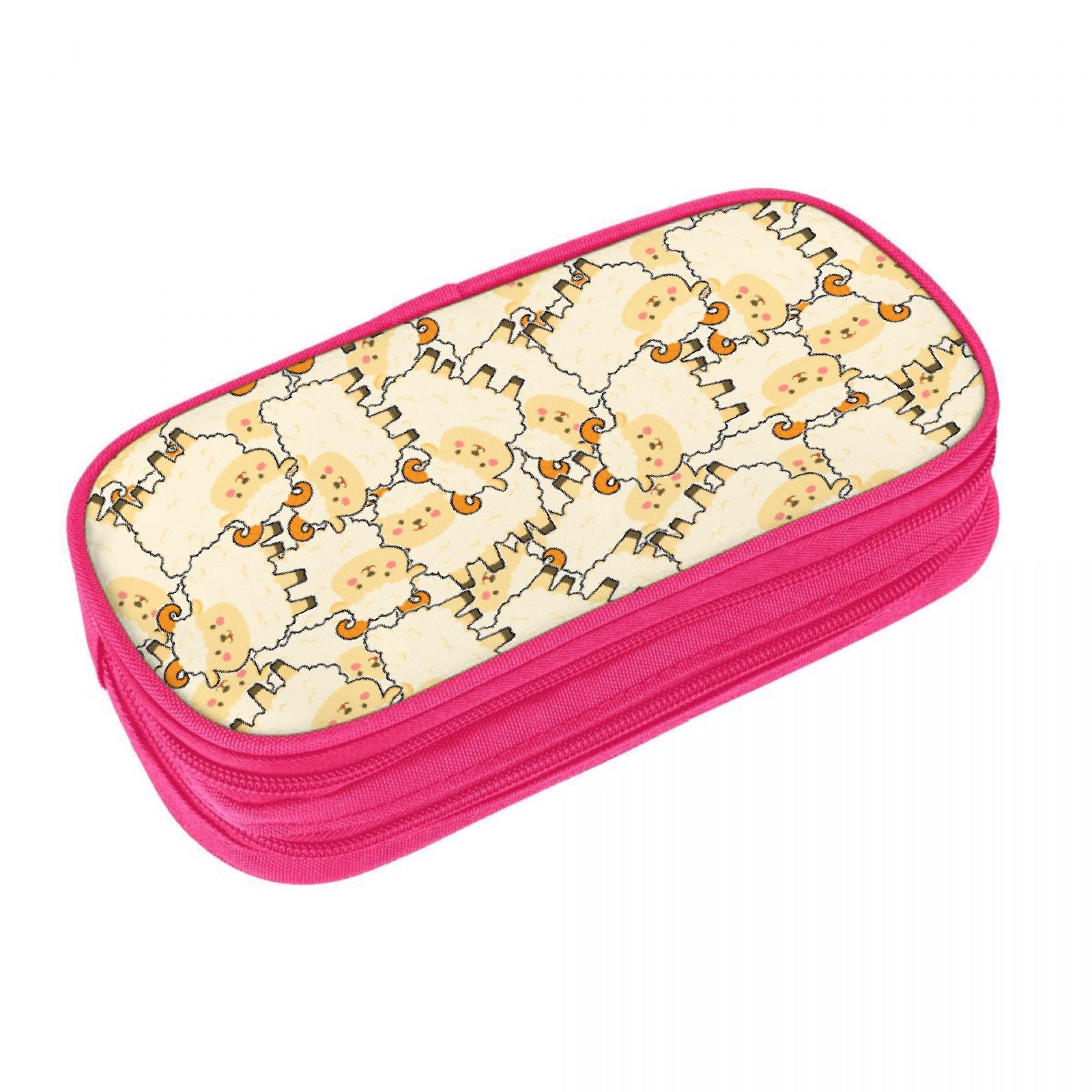 Cute Cartoon Sheep Pencil Case - Large Capacity Animal Design Pen Pouch for School, Office & Travel - Perfect Stationery Organizer for Teens, Boys & Girls