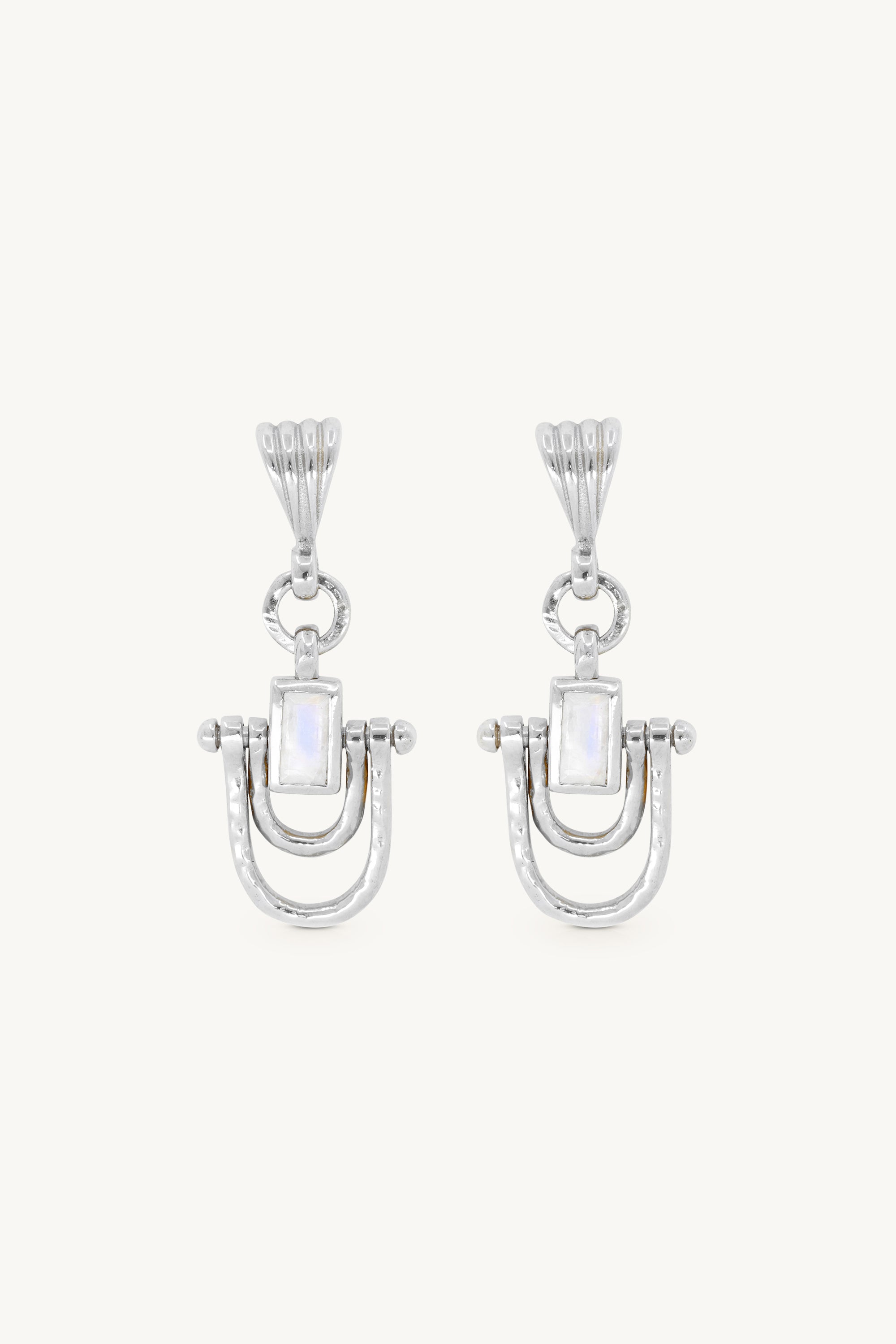 Allegra Moonstone Silver Earrings for Women – Genuine Moonstone Stud Earrings in Sterling Silver – Perfect for Everyday Wear, Gifts & Special Occasions