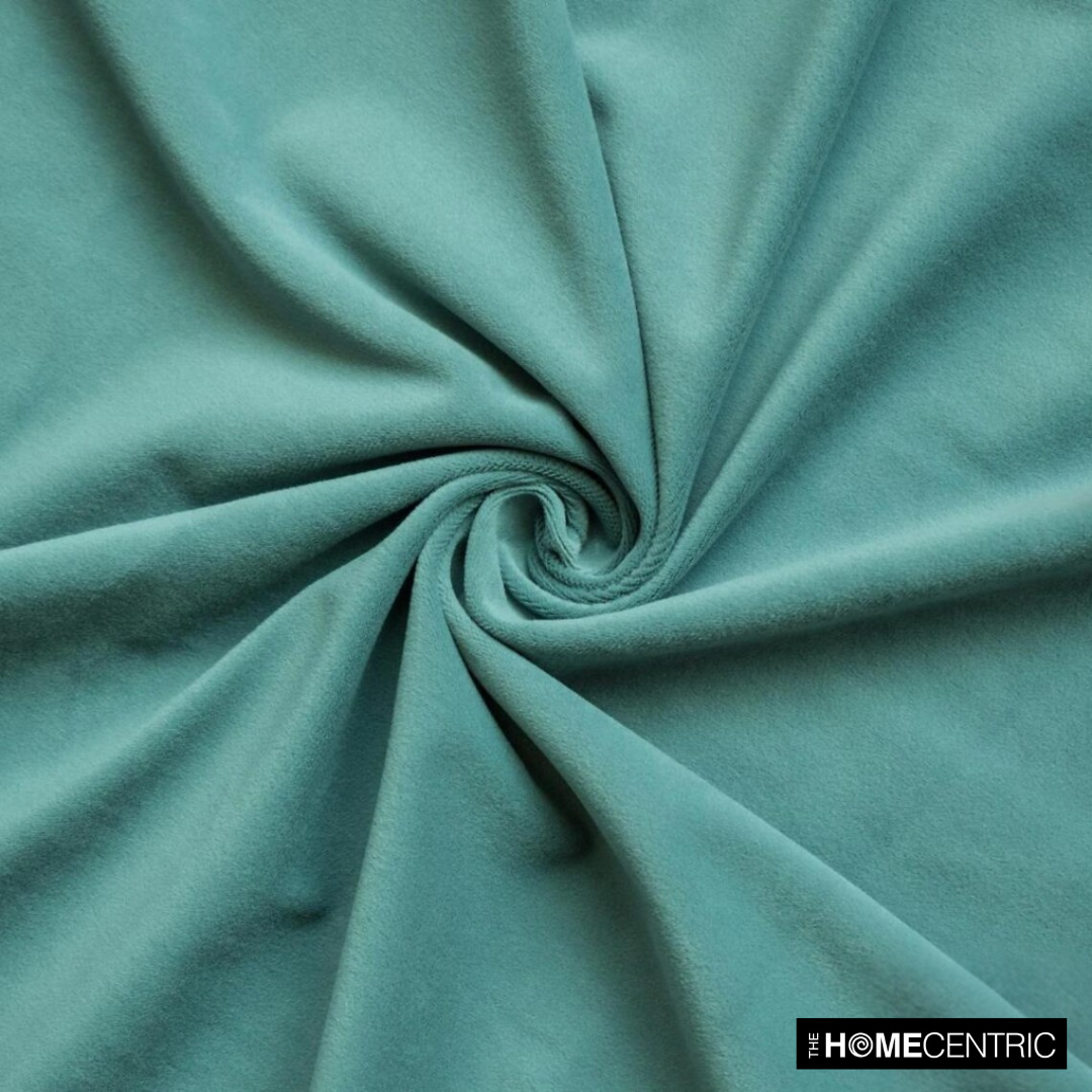 Premium Aqua Green Plush Velvet Fabric by the Yard - Soft Upholstery & Craft Material for DIY Projects, Home Decor, and Fashion Accessories
