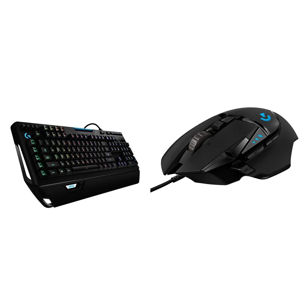 Logitech G910 Orion Spectrum RGB Mechanical Gaming Keyboard & G502 HERO Wired Gaming Mouse Combo - High Performance PC/Mac Setup with On-Board Memory (Black) - Perfect for Esports, FPS Games, and Professional Gaming