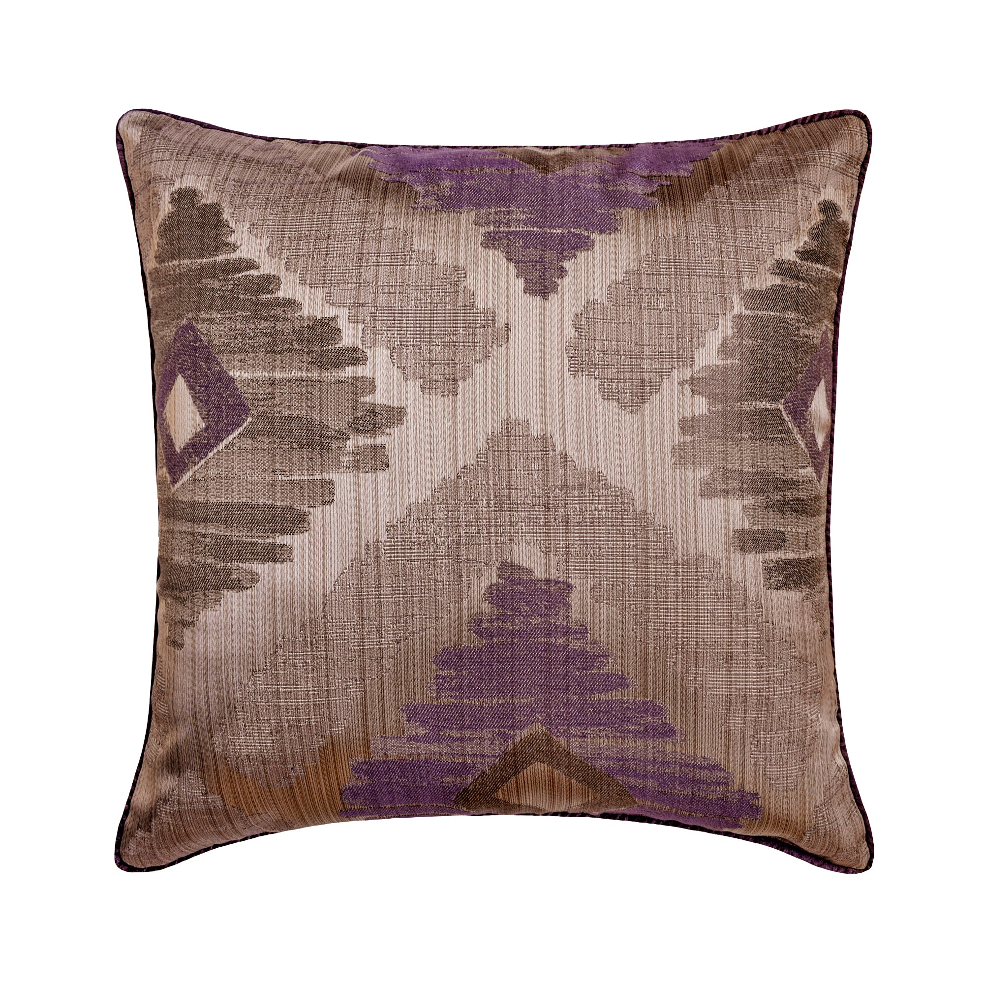 Abstract Therapy Purple Jacquard Silk Throw Pillow Cover - Luxury Bohemian Home Decor for Living Room, Bedroom & Sofa