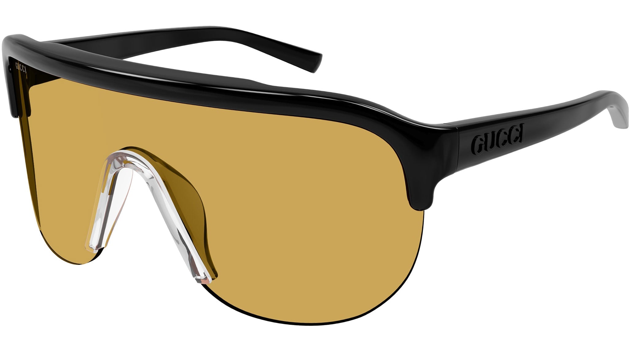 Gucci GG1645S Black & Yellow Shield Sunglasses for Men & Women - Luxury UV Protection Shades for Outdoor, Beach & Driving