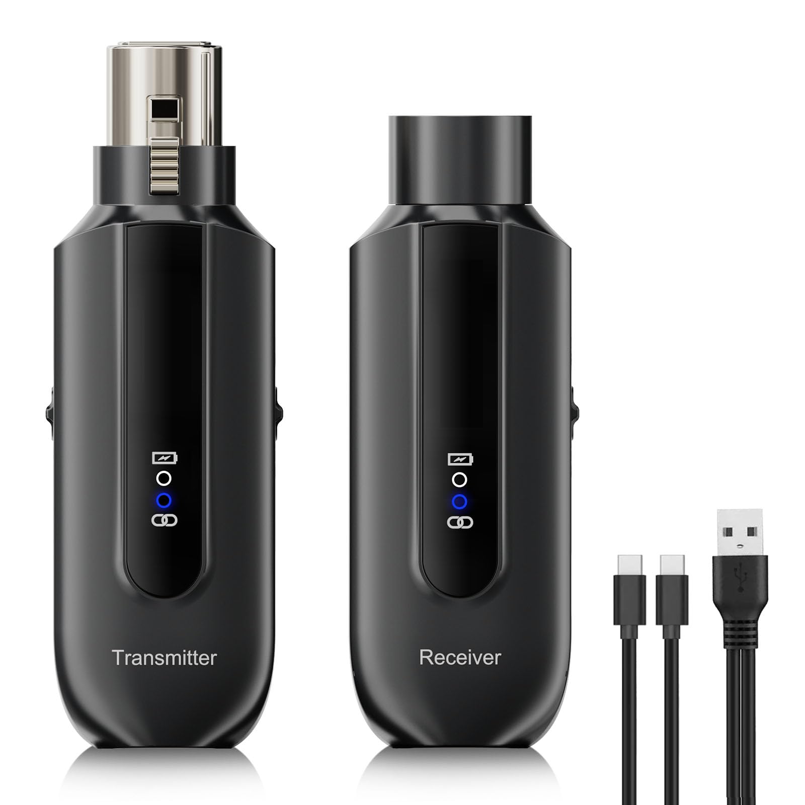 2.4GHz Wireless Microphone System with XLR Transmitter & Receiver - 48V Phantom Power for Dynamic Mics, Audio Mixers & PA Systems | Ideal for Live Performances, Church Services & Conference Presentations