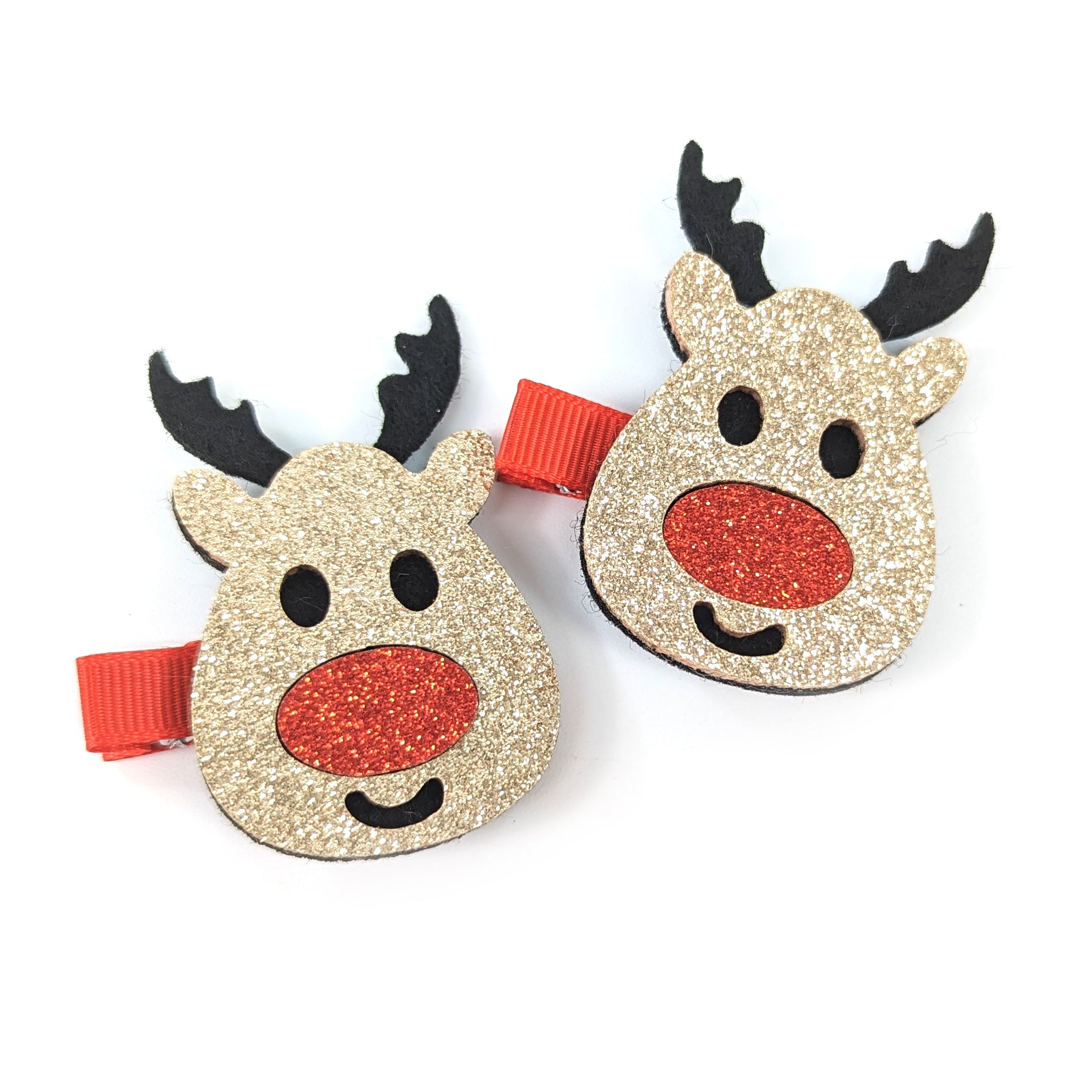 Festive Reindeer Hair Clips Set of 2 - Cute Christmas Hair Accessories for Women & Girls - Perfect for Holiday Parties & Gift Giving