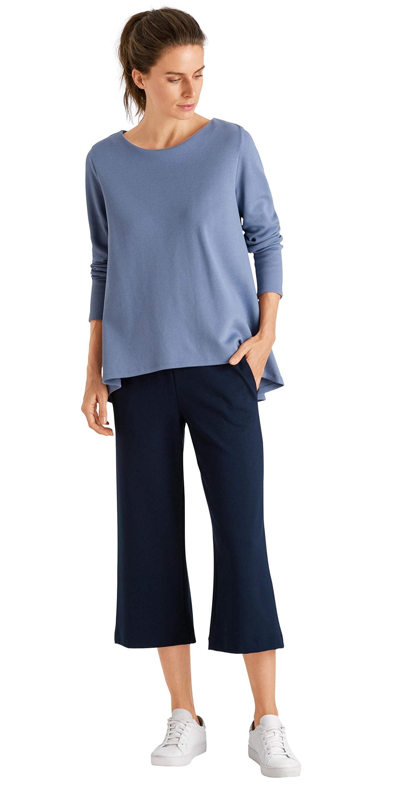 HANRO Women's Pure Comfort Long Sleeve Shirt - Soft Cotton Blend T-Shirt for Casual Wear & Layering | Perfect for Office, Travel & Everyday Comfort