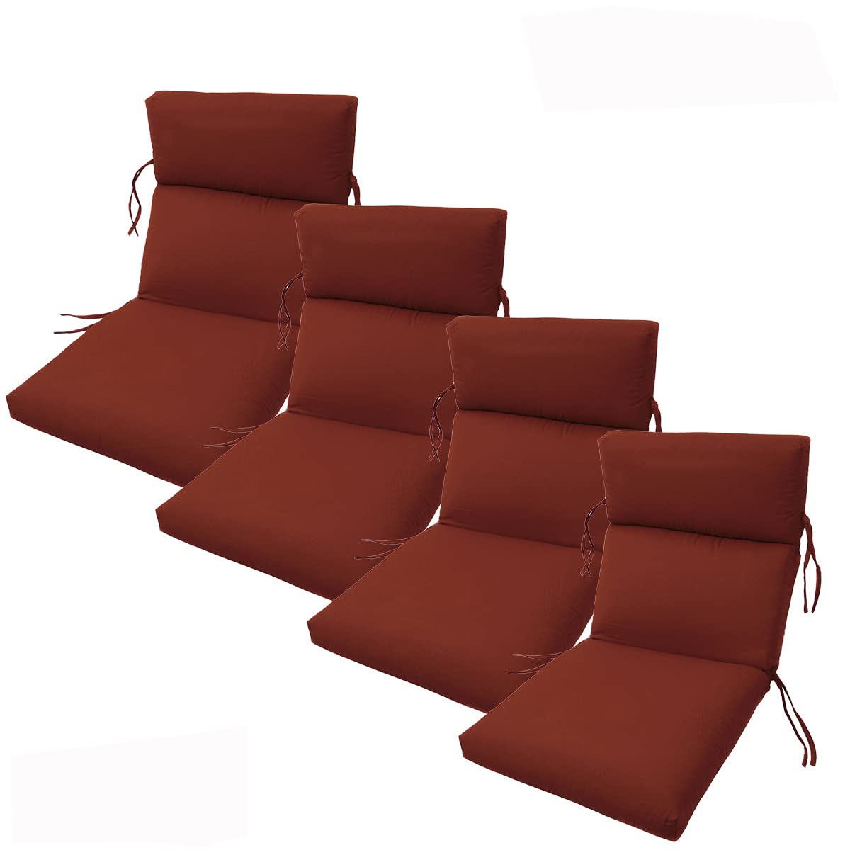 Sunbrella Outdoor Chair Cushions Set of 4 - 22x44 Inches Waterproof Patio Seat Cushions with Hinge at 24