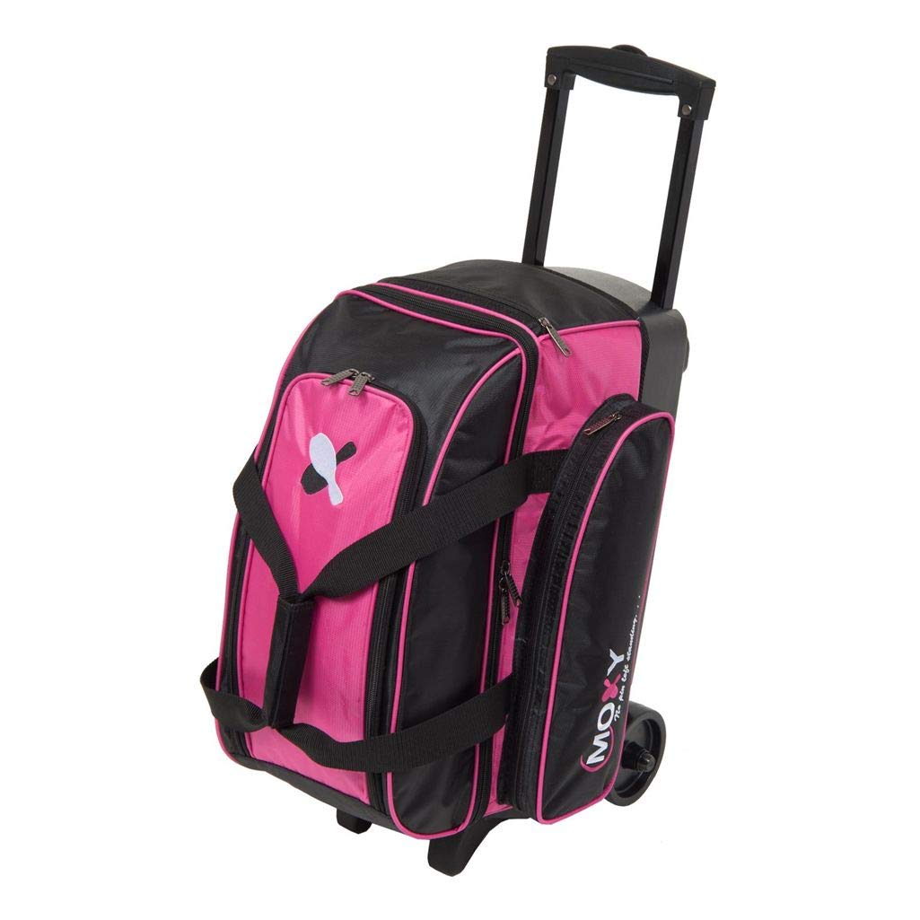 Premium Moxy Double Roller Bowling Bag - Heavy Duty 2-Ball Rolling Case with Wheels for Easy Transport | Perfect for League Play, Tournaments & Practice Sessions