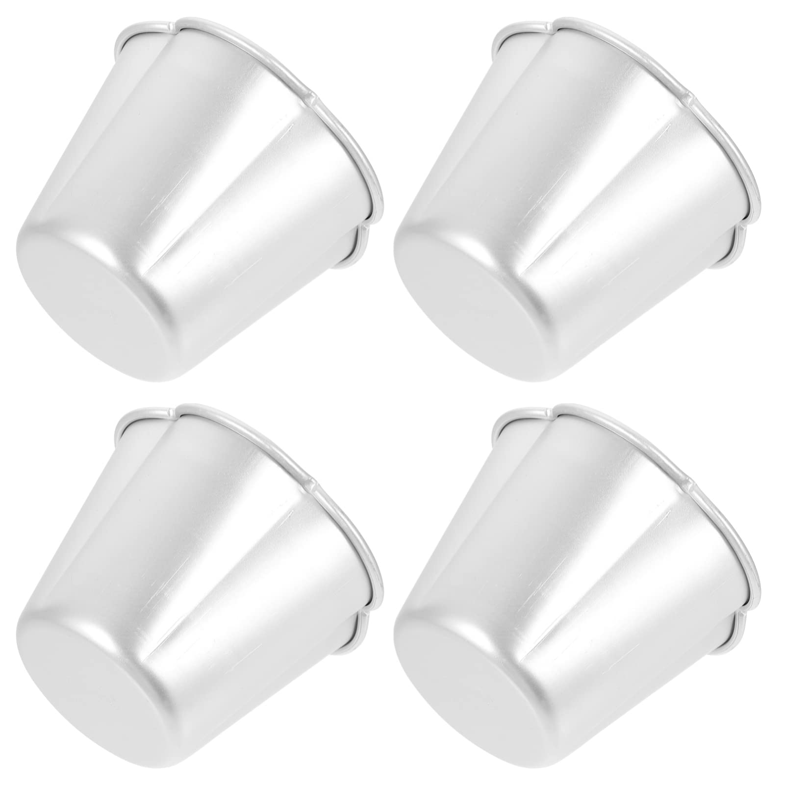 4-Piece Cabilock Aluminum Popover Pan Set - Non-Stick Baking Molds for Cakes, Muffins, Desserts & Fondant - Flower Shaped Home Bakeware for Kitchen, Party & Holiday Baking (Flower Design)