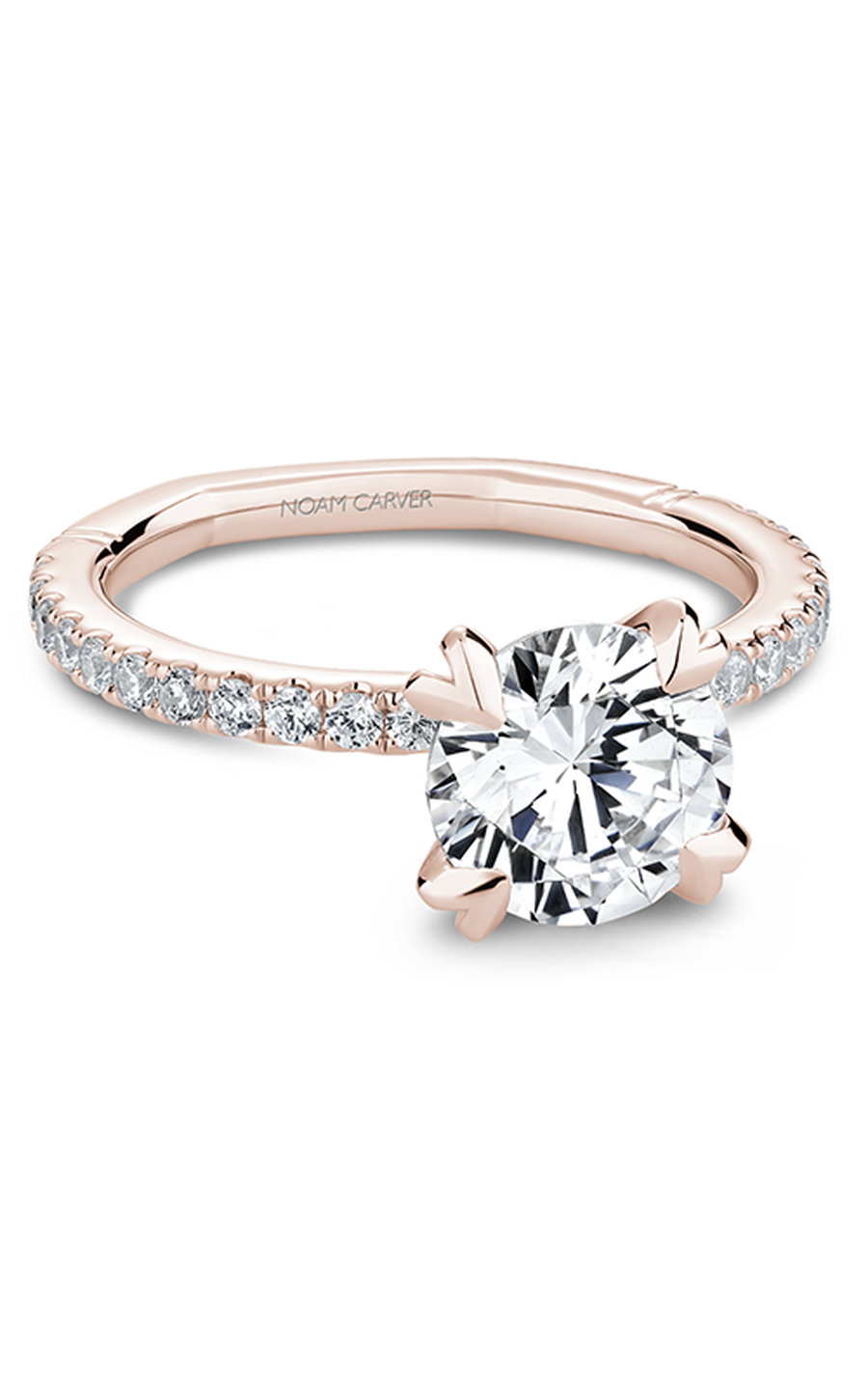 Noam Carver Atelier A043 01RA Diamond Engagement Ring - 14K White Gold Solitaire Ring for Women, Perfect Proposal Gift & Wedding Jewelry (Ideal for Romantic Proposals, Anniversaries & Special Occasions)
