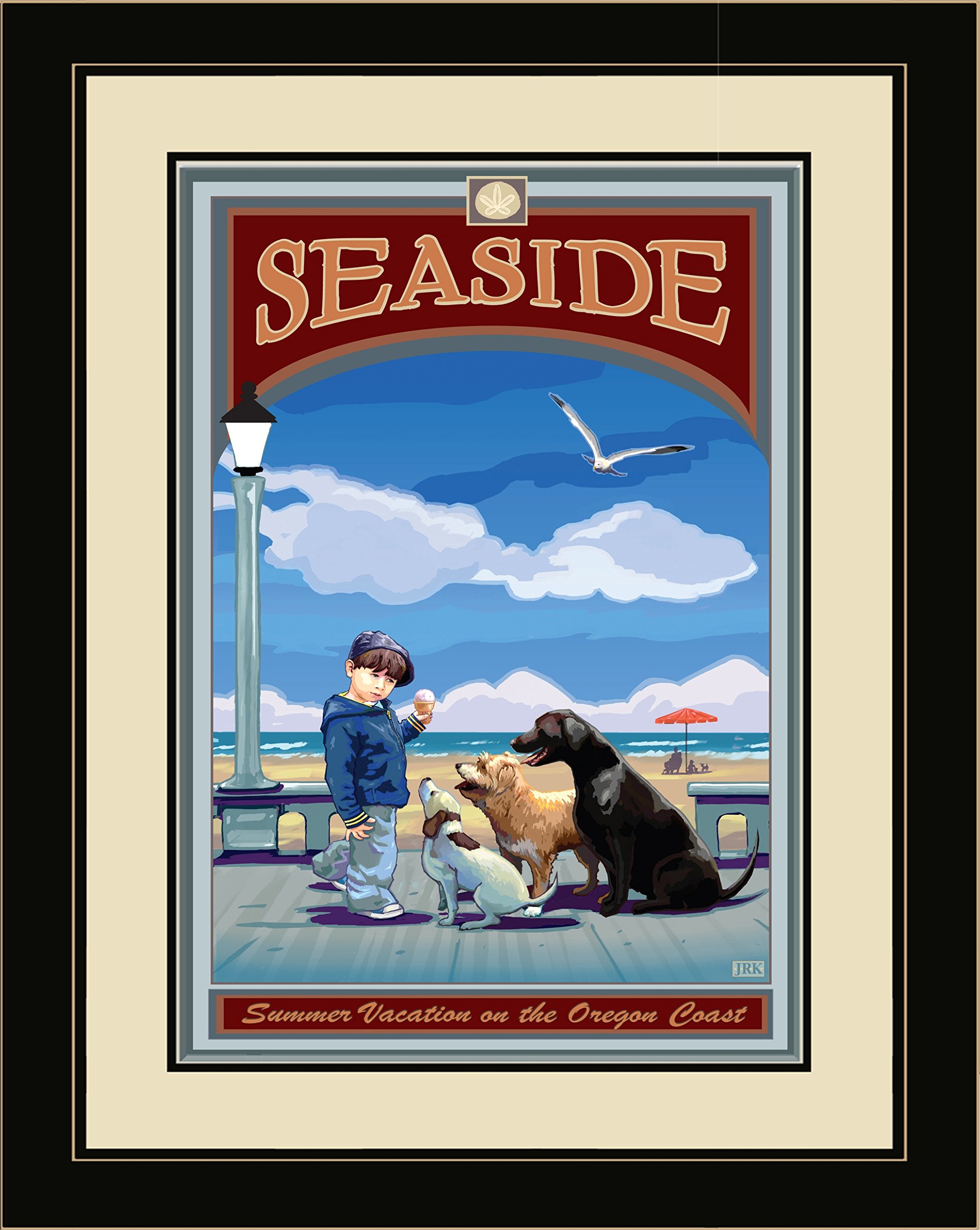 Joanne Kollman Seaside Snack Attack Framed Wall Art - 20x26 Inch Coastal Kitchen Decor, Beach House Wall Art, Perfect for Dining Room & Living Room Decor